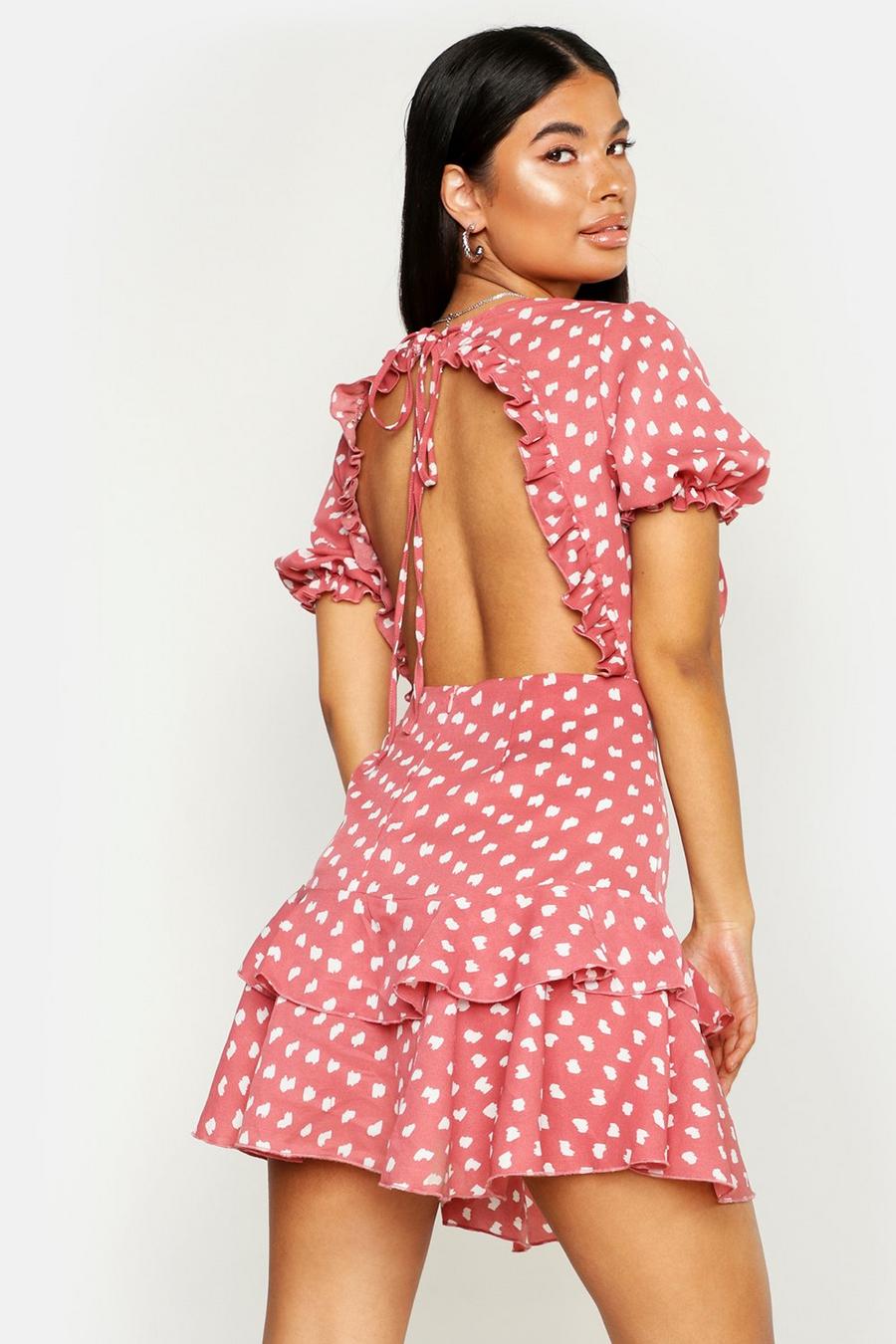 Rose Petite - Volangklänning med omlott och abstrakt mönster image number 1