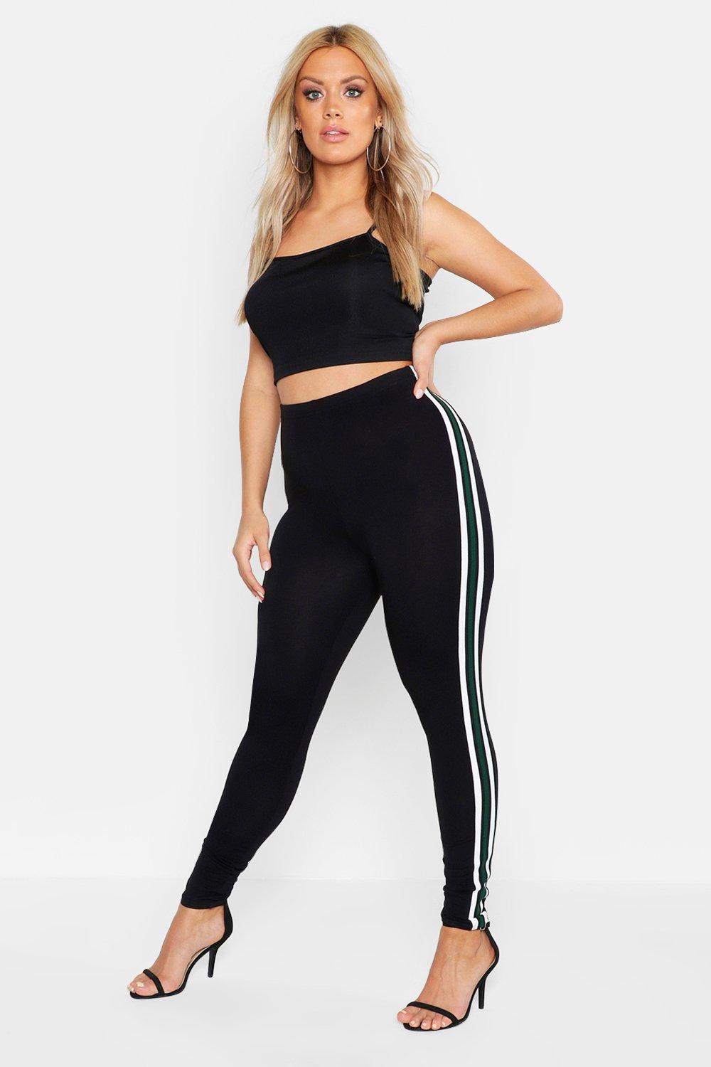 Leggings with stripe hot sale down the side