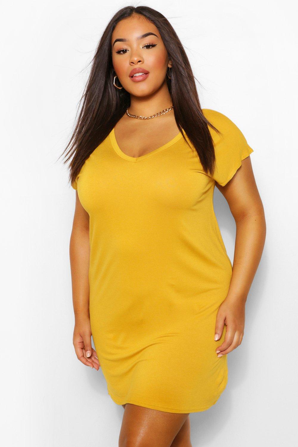 boohoo mustard dress