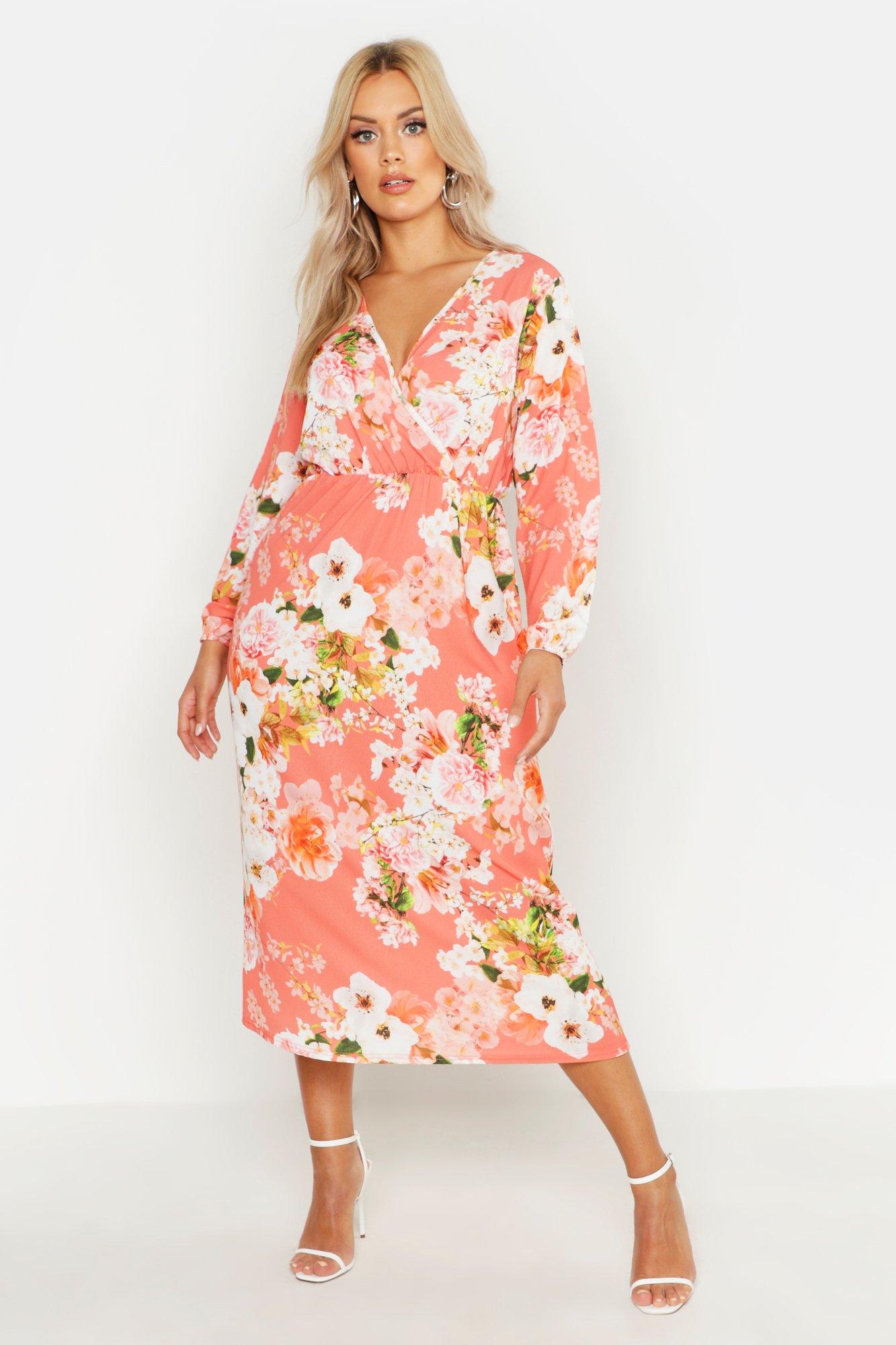 plus floral midi dress