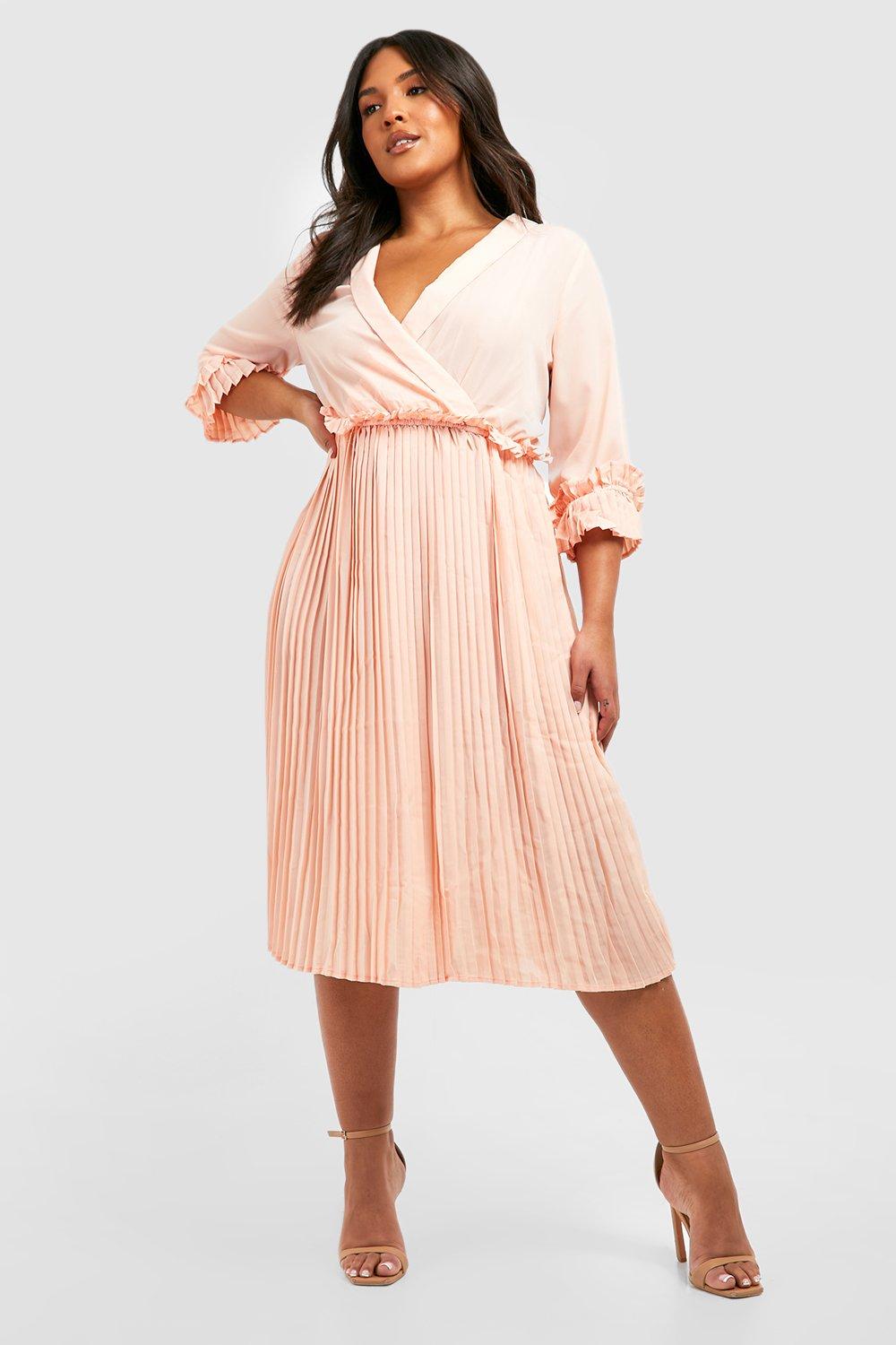 Boohoo blush pink on sale dress