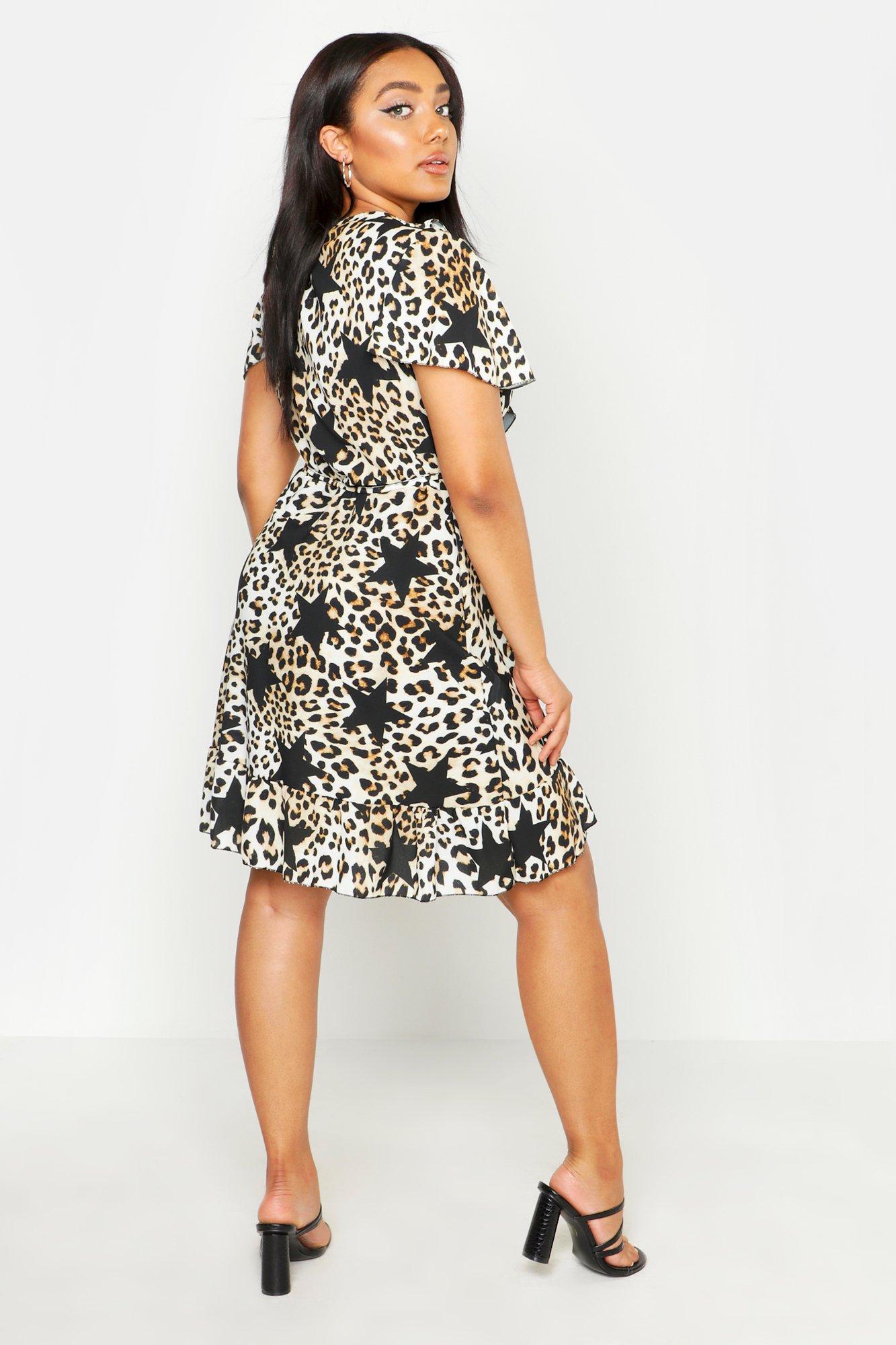 boohoo leopard star dress