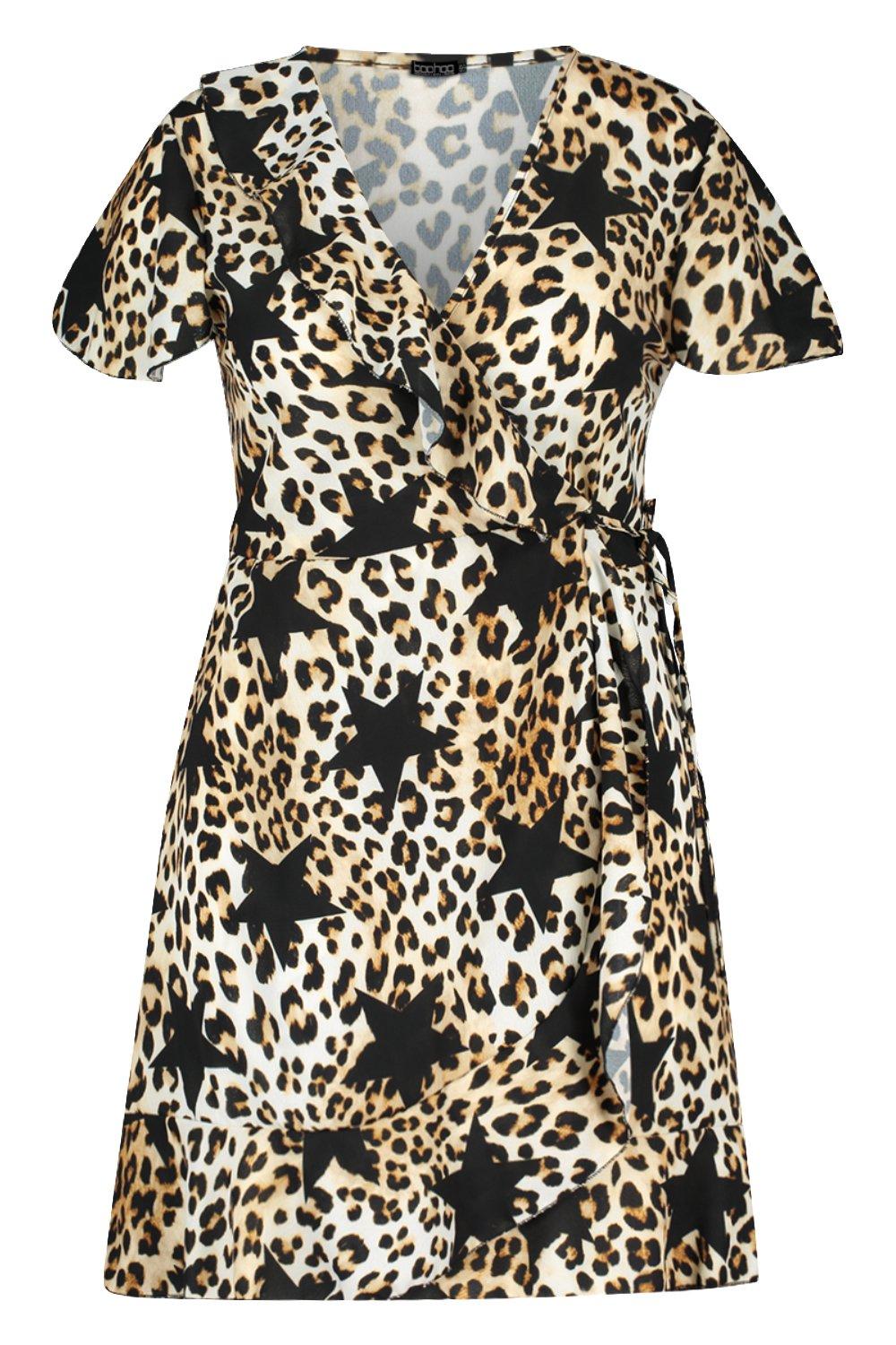 boohoo leopard star dress