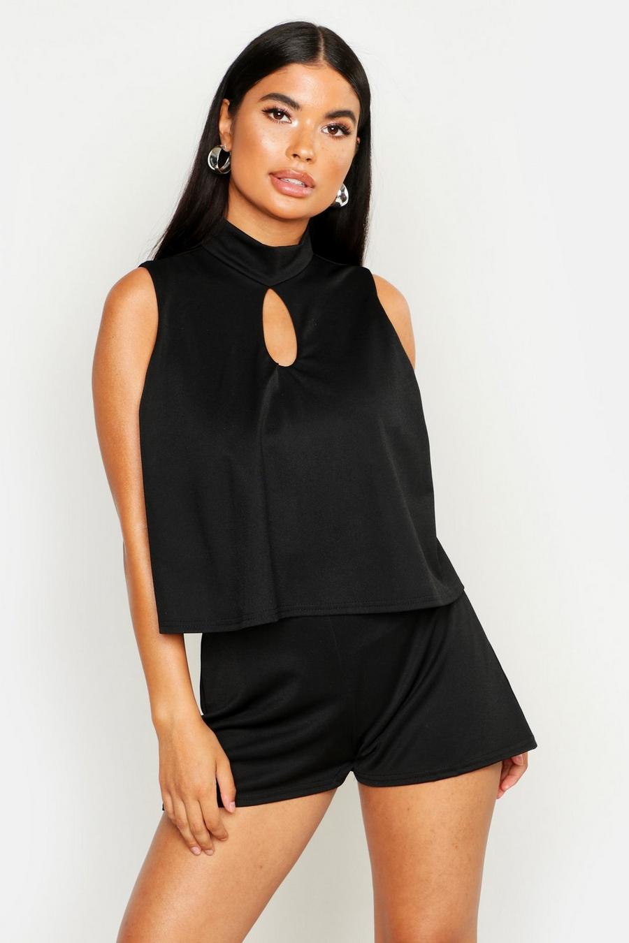 Petite High Neck Double Layer Playsuit image number 1