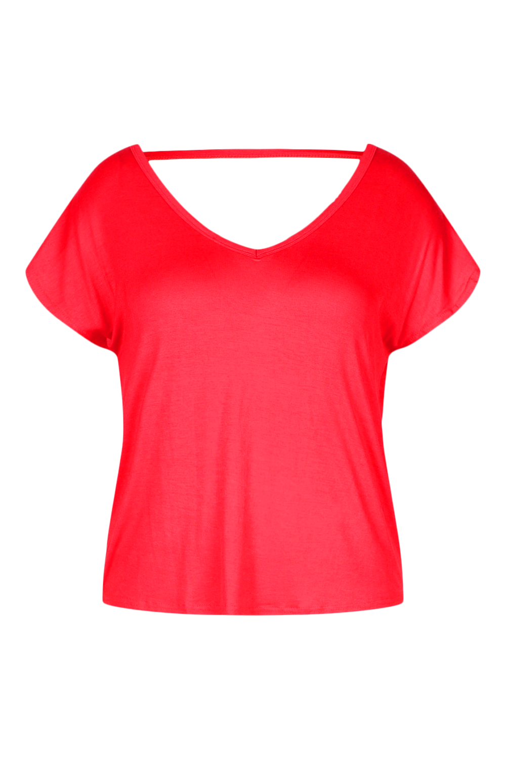 red v neck tee shirt
