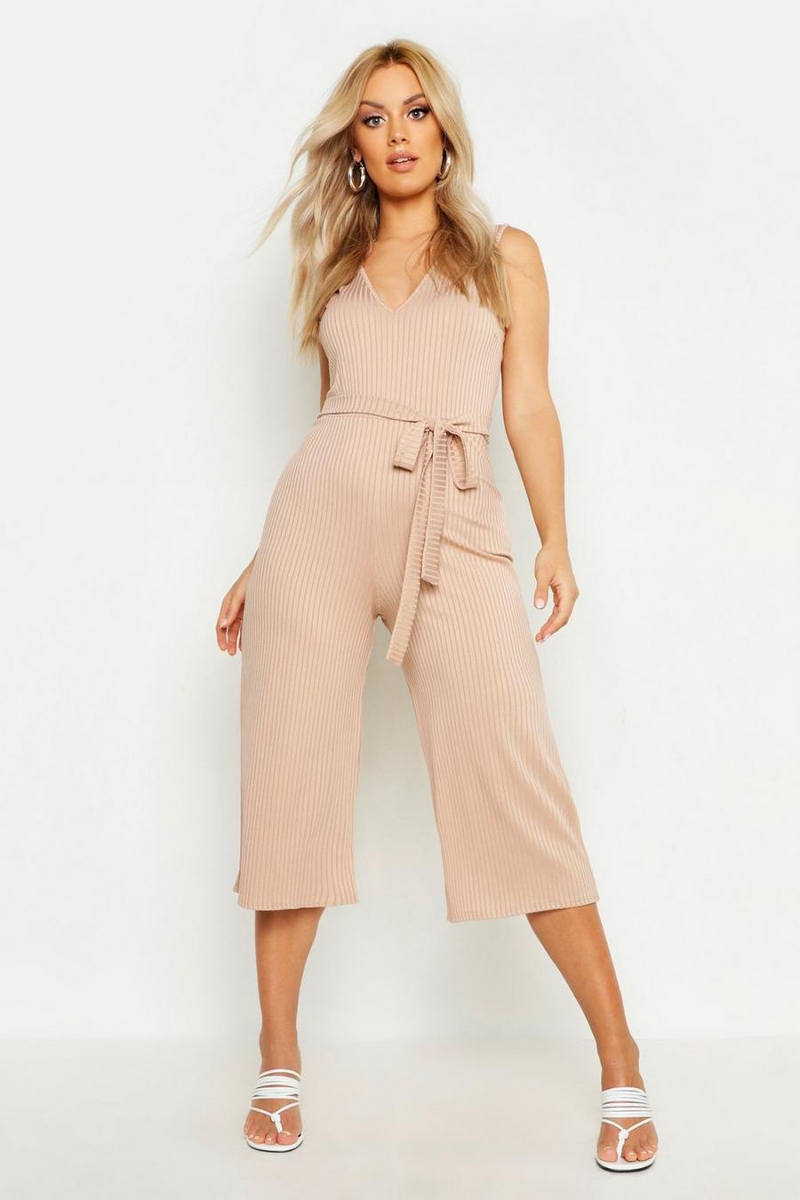Stone Plus - Ribbad jumpsuit i culottemodell image number 1