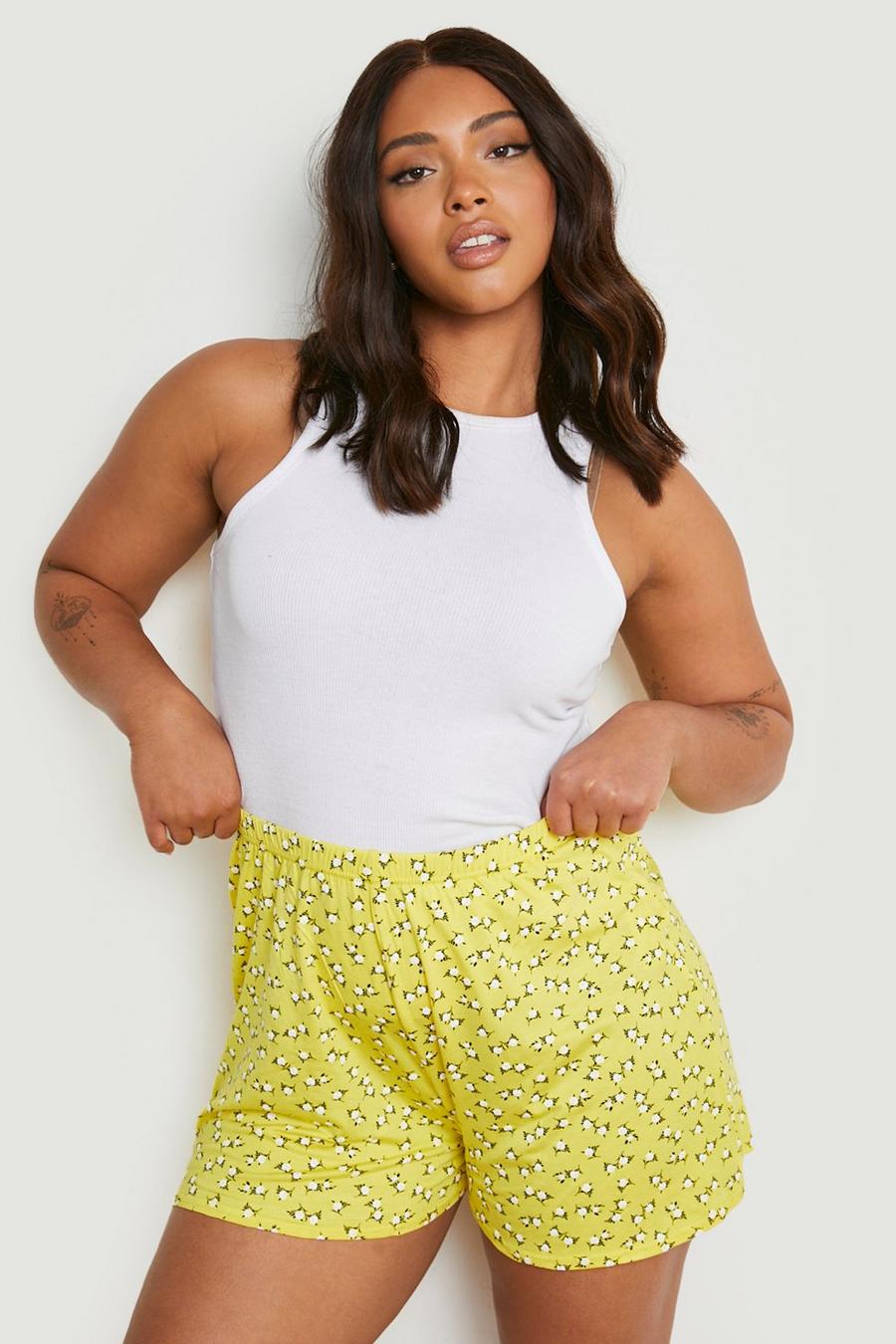 Plus florale Shorts, Gelb image number 1