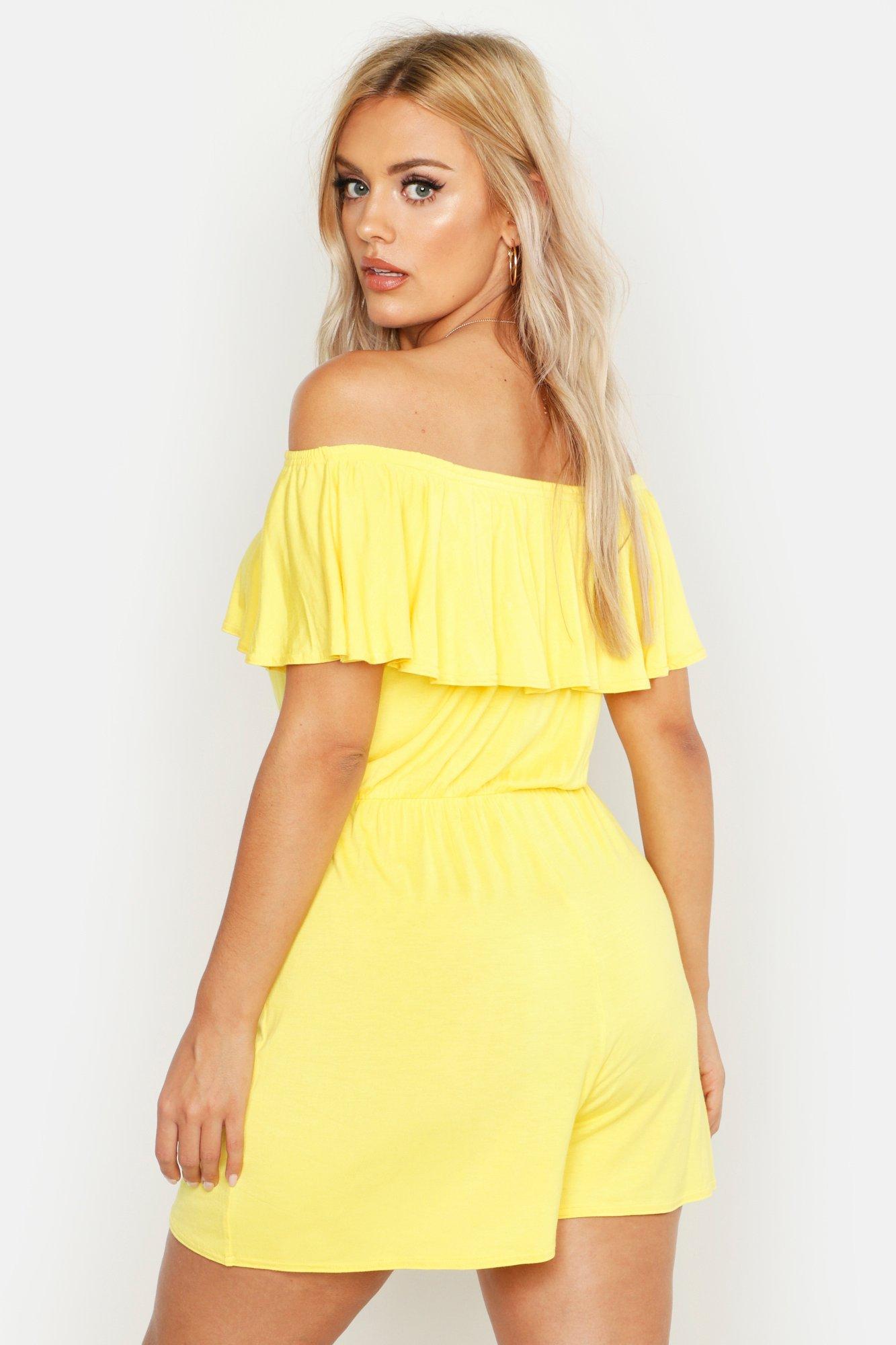 boohoo yellow playsuit