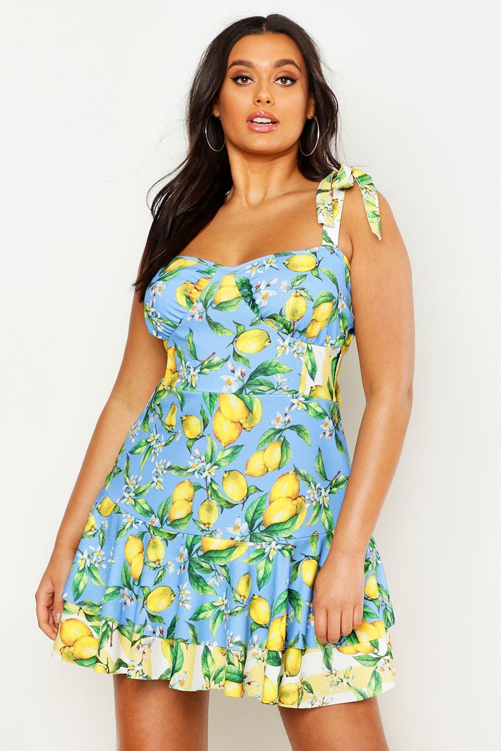 lemon skater dress