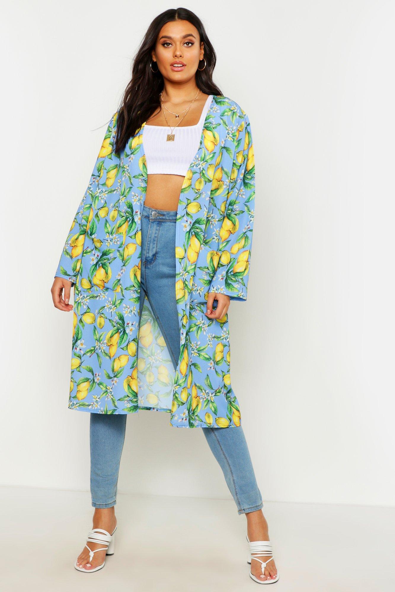 Lemon print outlet cardigan
