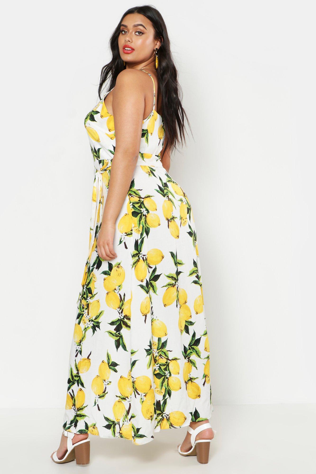 Plus size shop lemon print dress