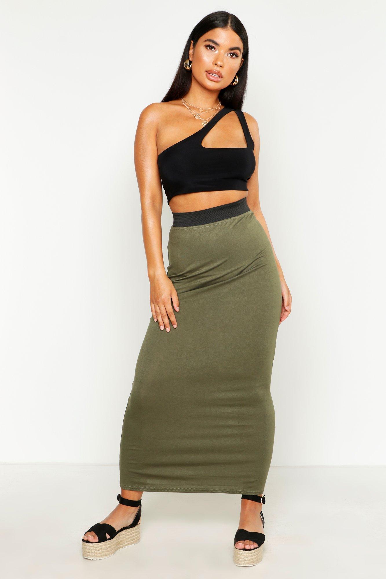 petite jersey maxi skirt