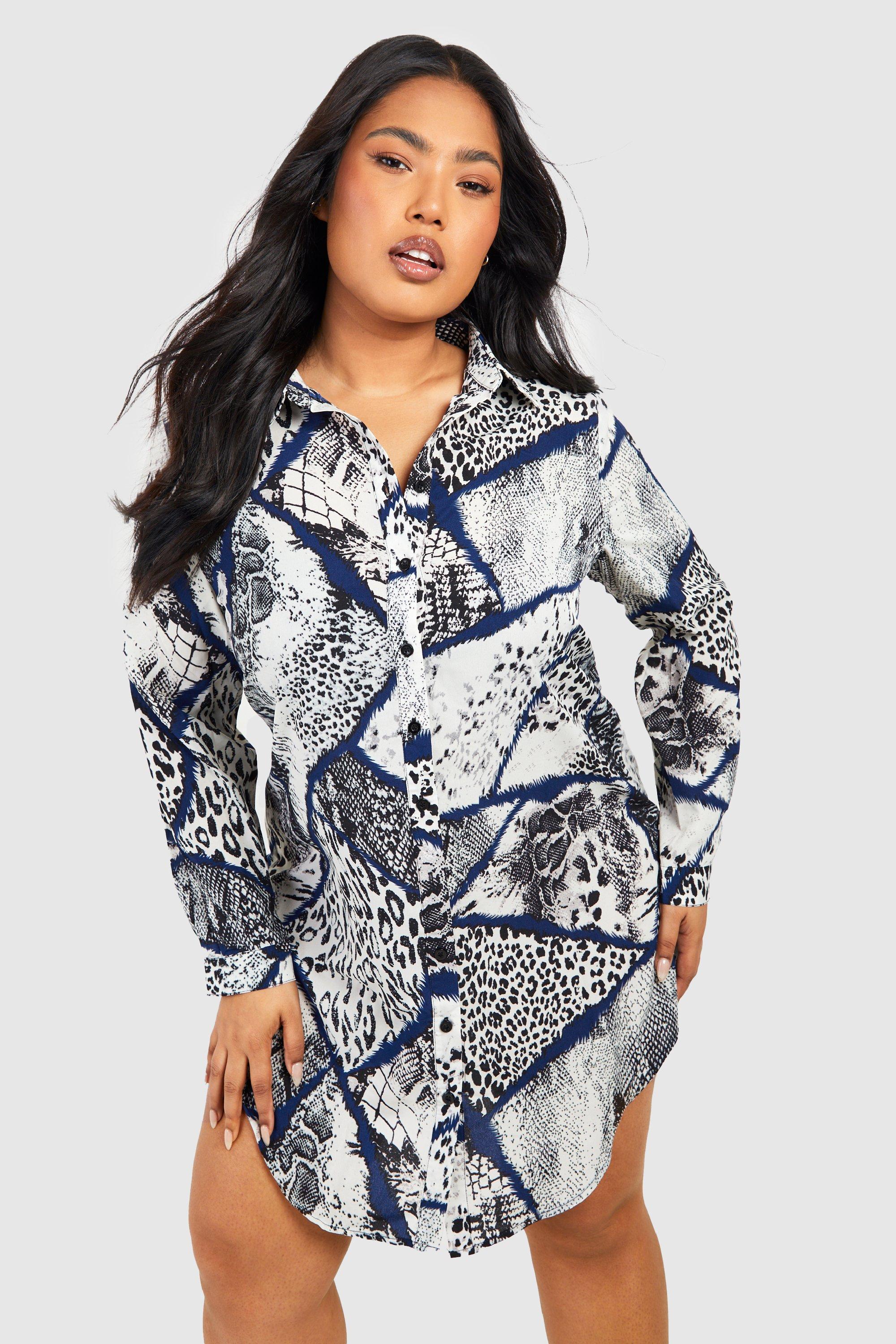 boohoo shirt dress plus