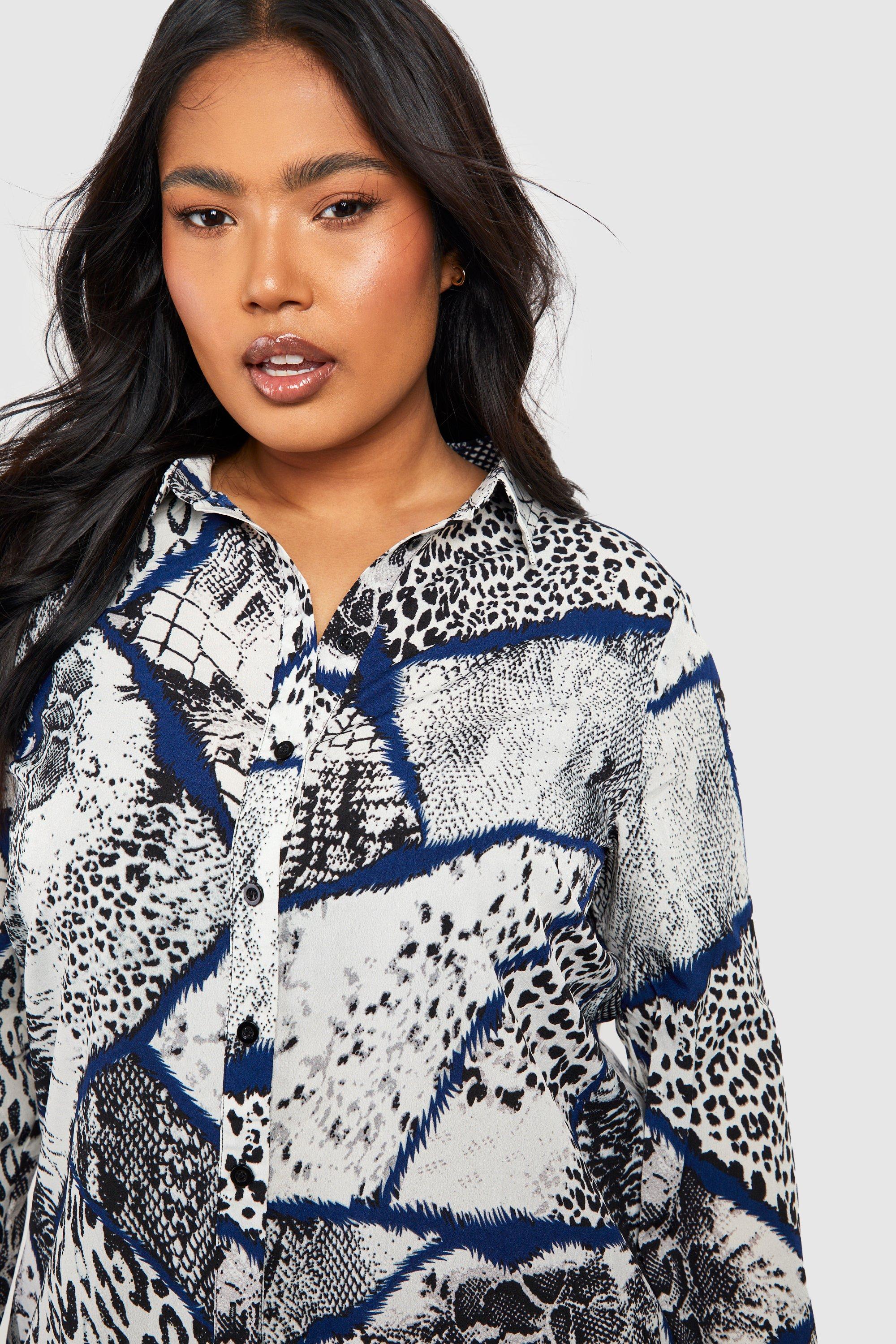 Boohoo snake hotsell print shirt dress