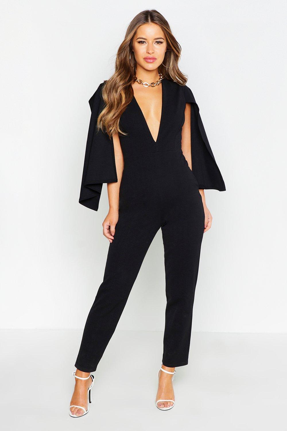 boohoo plunge jumpsuit