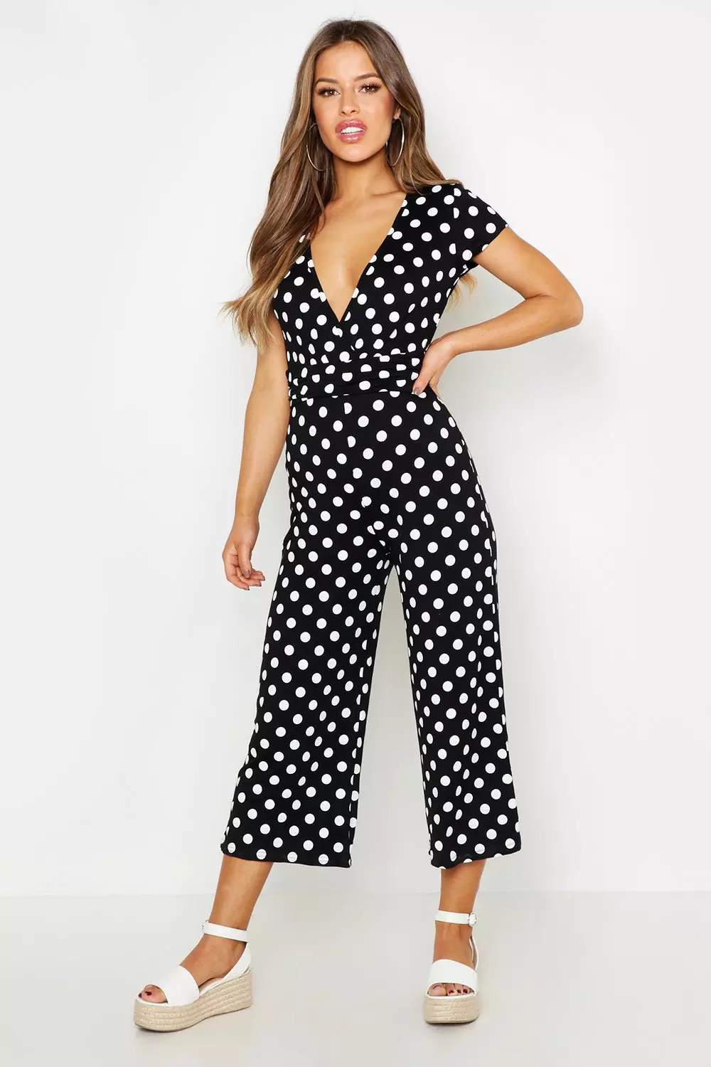 Polka dot culotte store jumpsuit