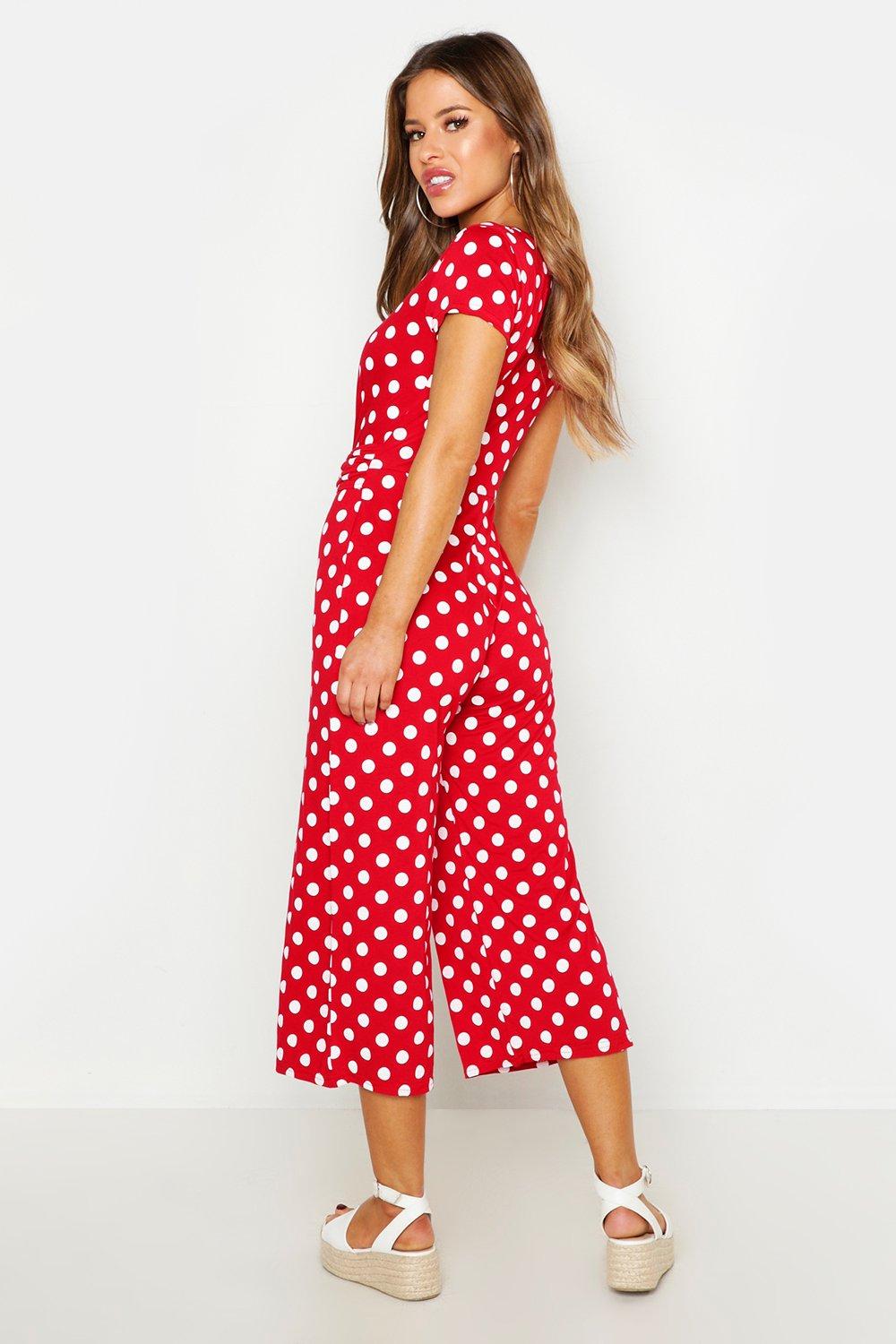 Polka dot sale jumpsuit petite