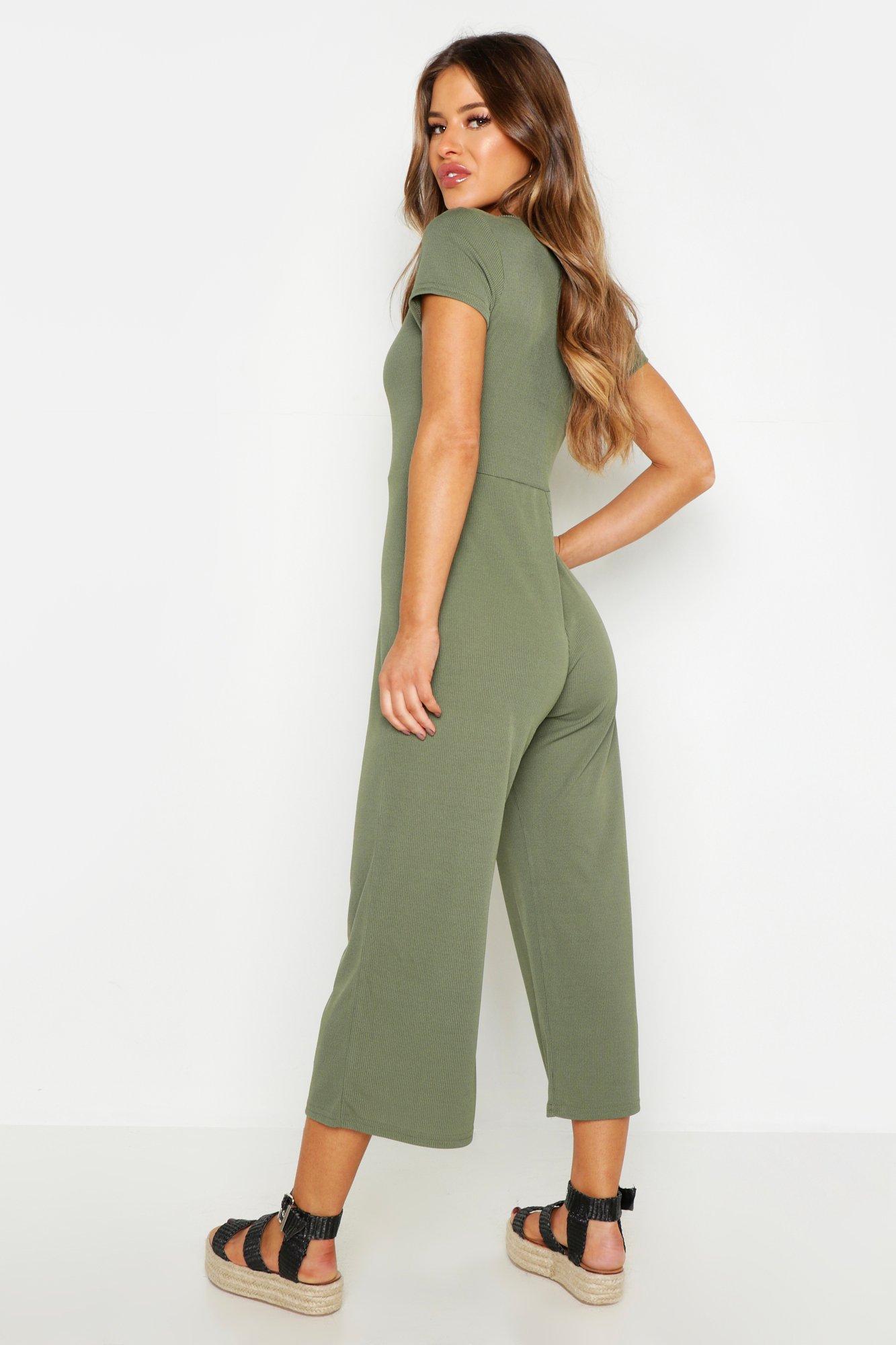 boohoo khaki jumpsuit