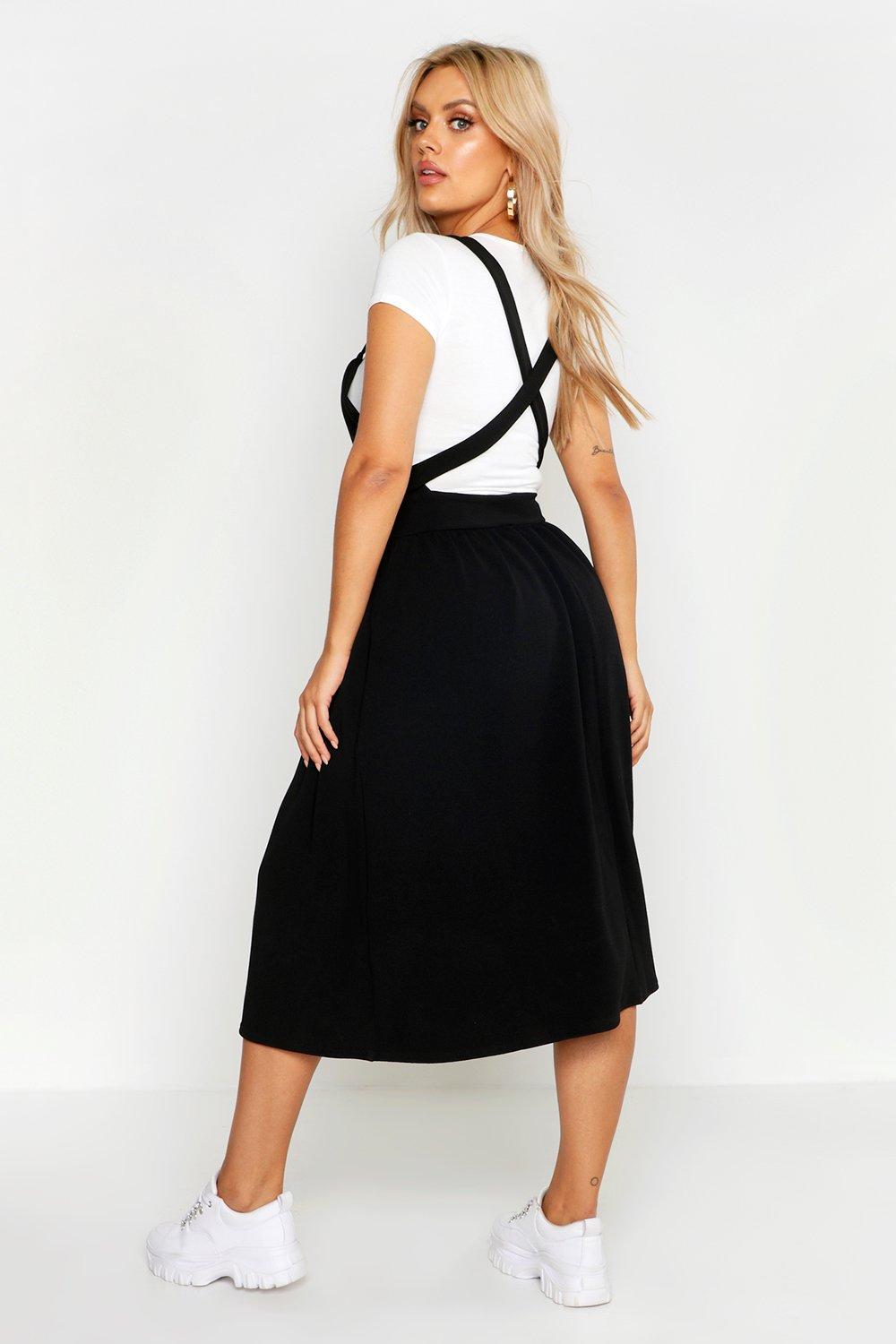 ladies midi pinafore dress