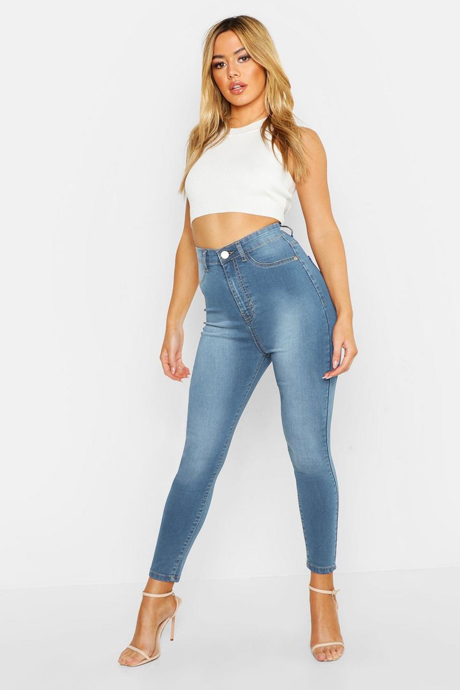Light blue Petite One Button High Waist Jegging image number 1