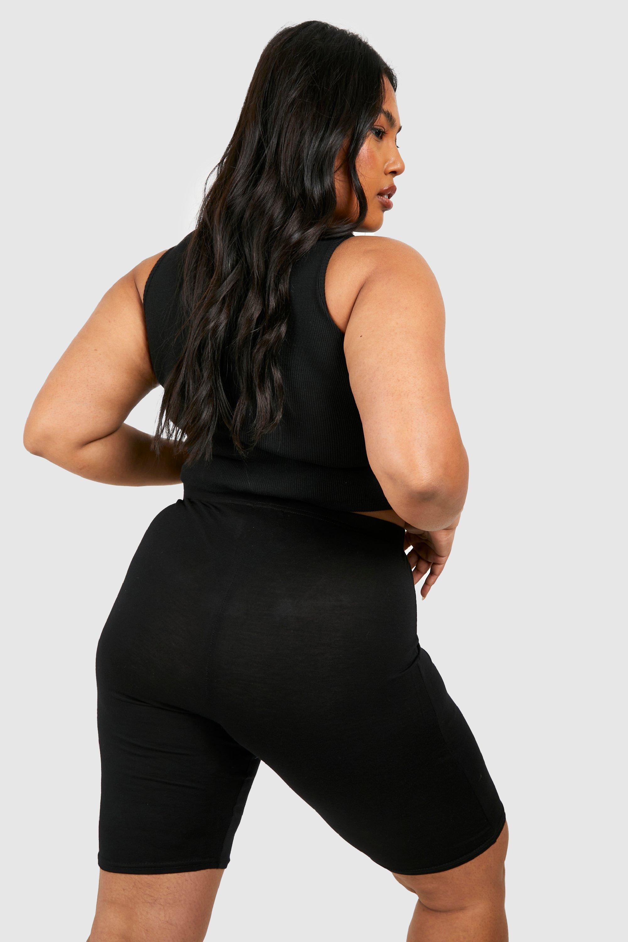 Grande taille Short cycliste long basique en jersey