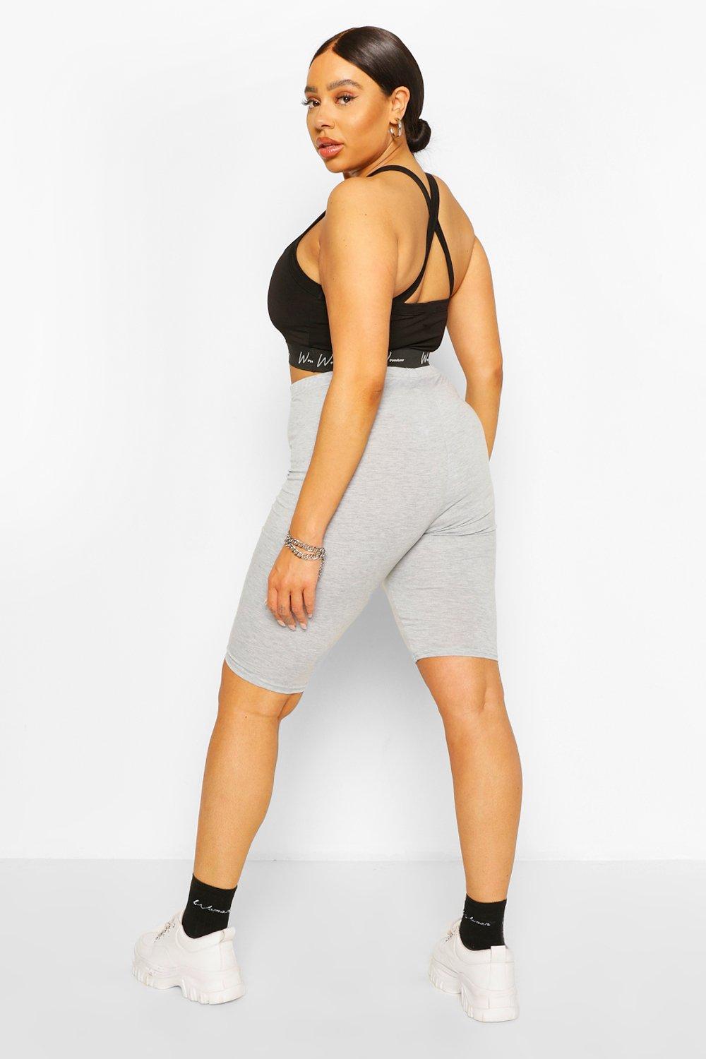 Plus Basic Jersey Knit Longline Biker Shorts