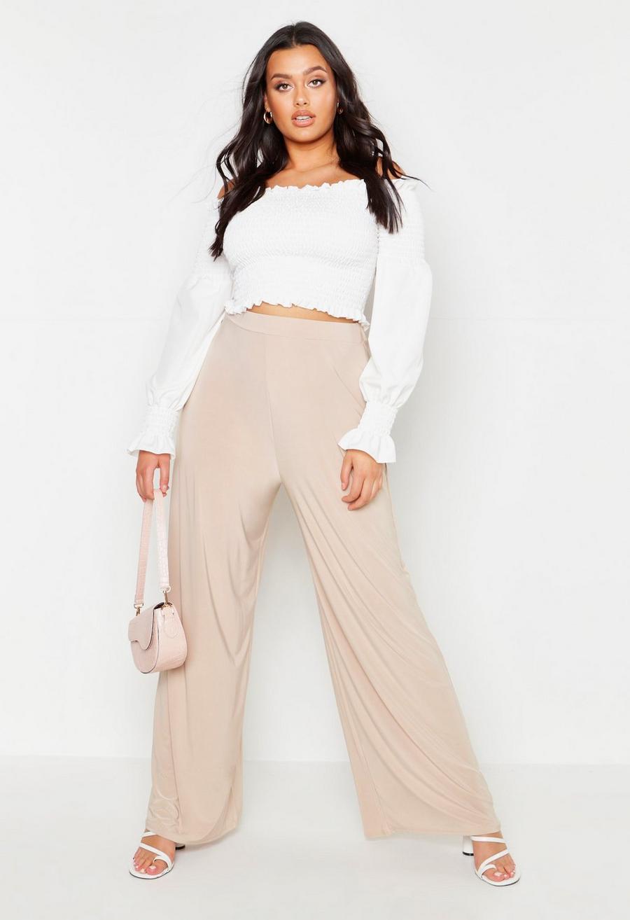 Stone Plus Slinky Wide Leg Trousers image number 1