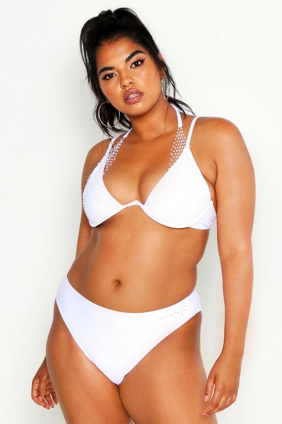 Plus - Premium Bikini med bygel och nät med strass image number 1