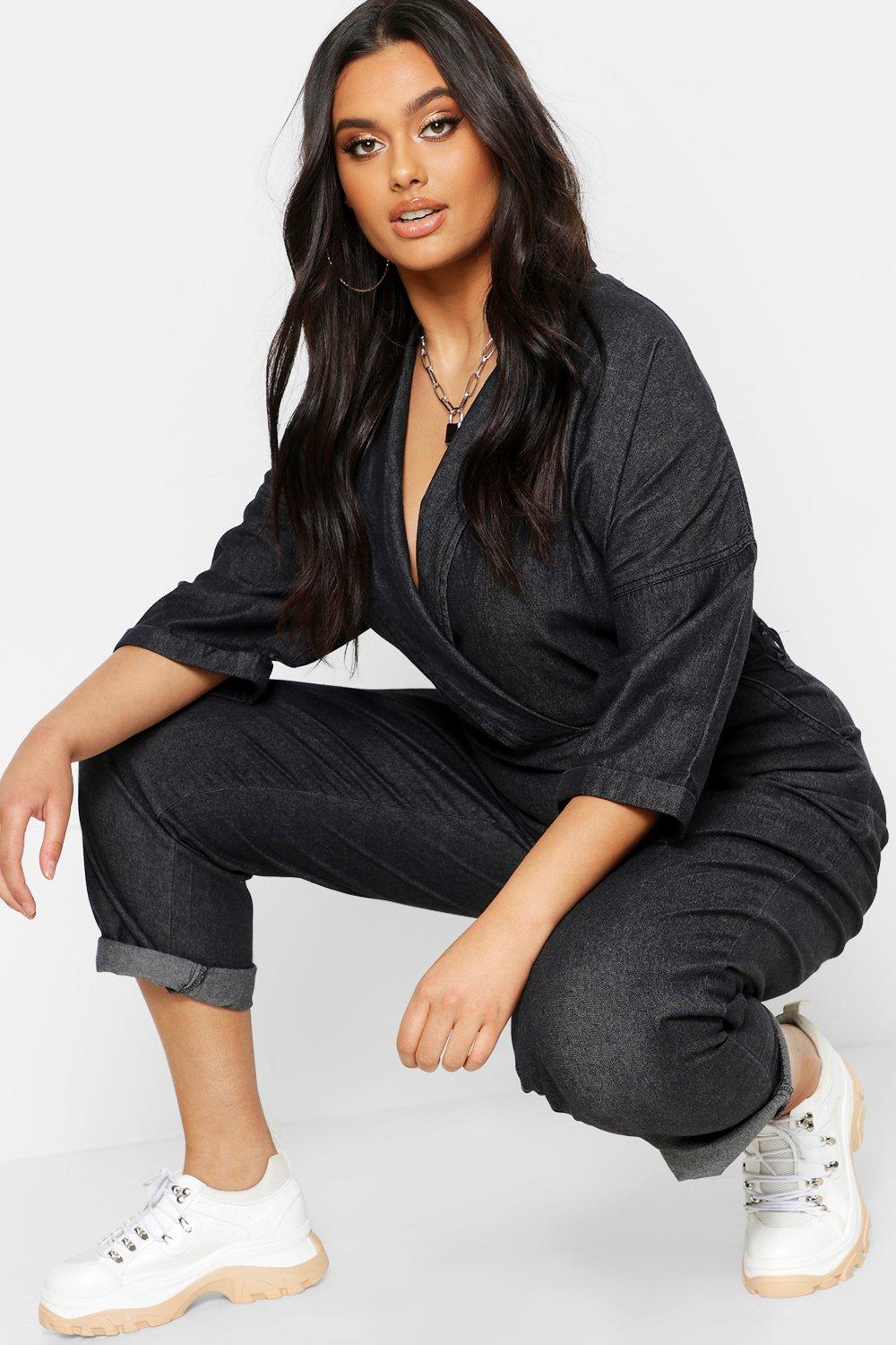 denim boiler suit plus size