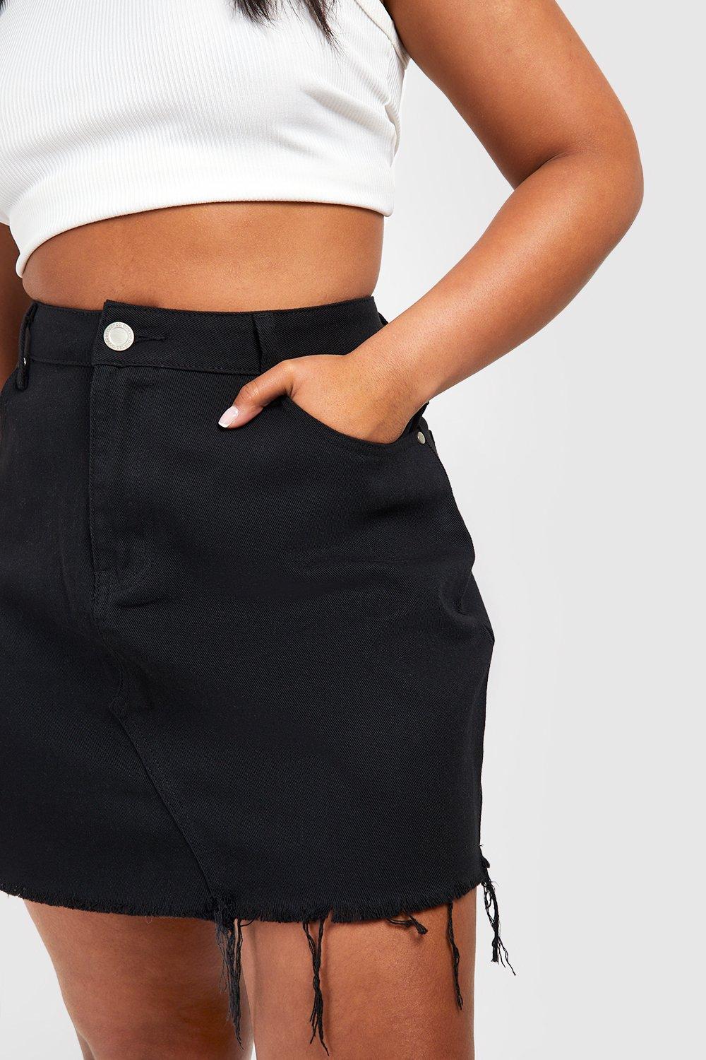 Plus size dark outlet denim skirt