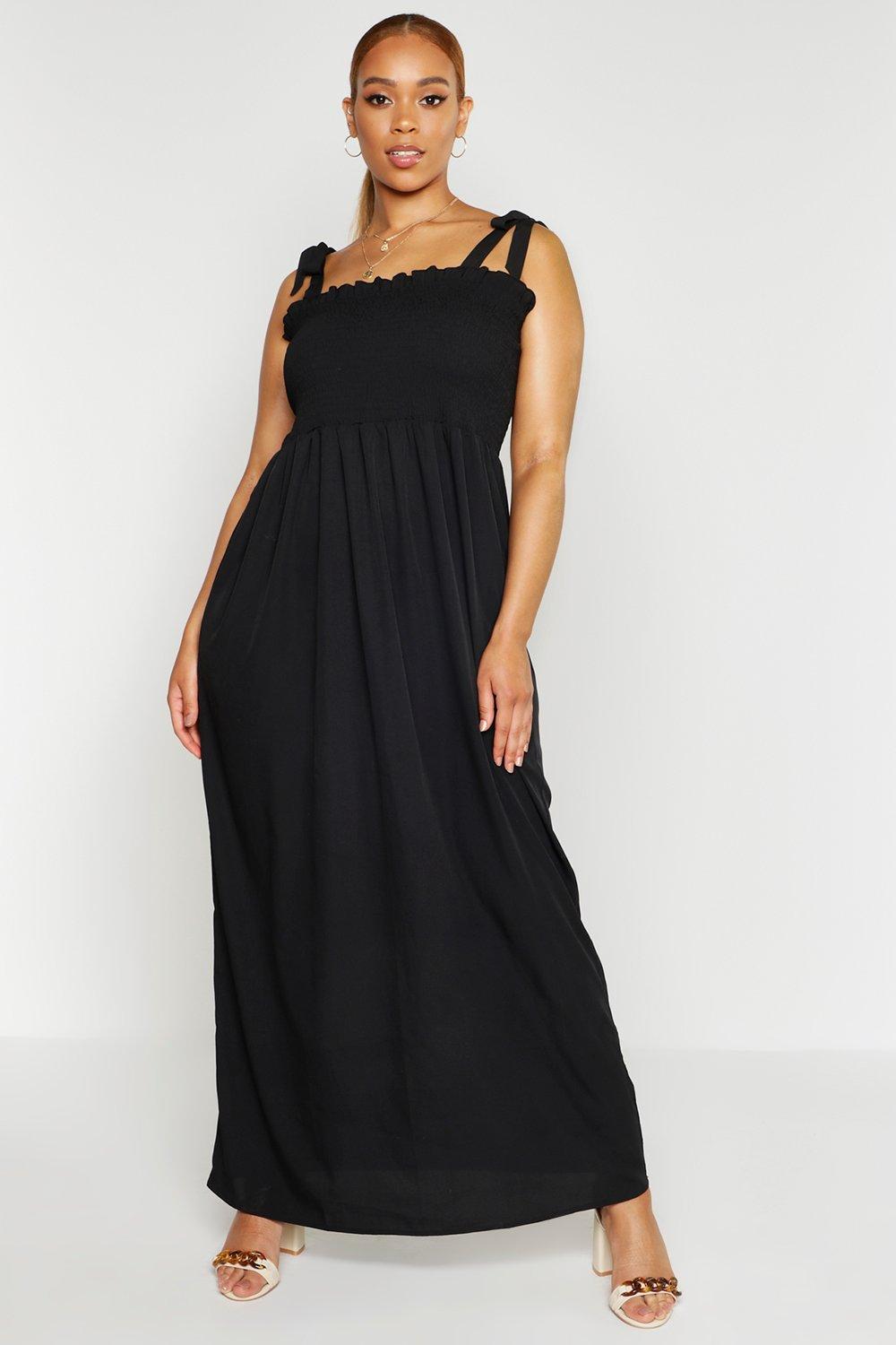 tie shoulder maxi dress