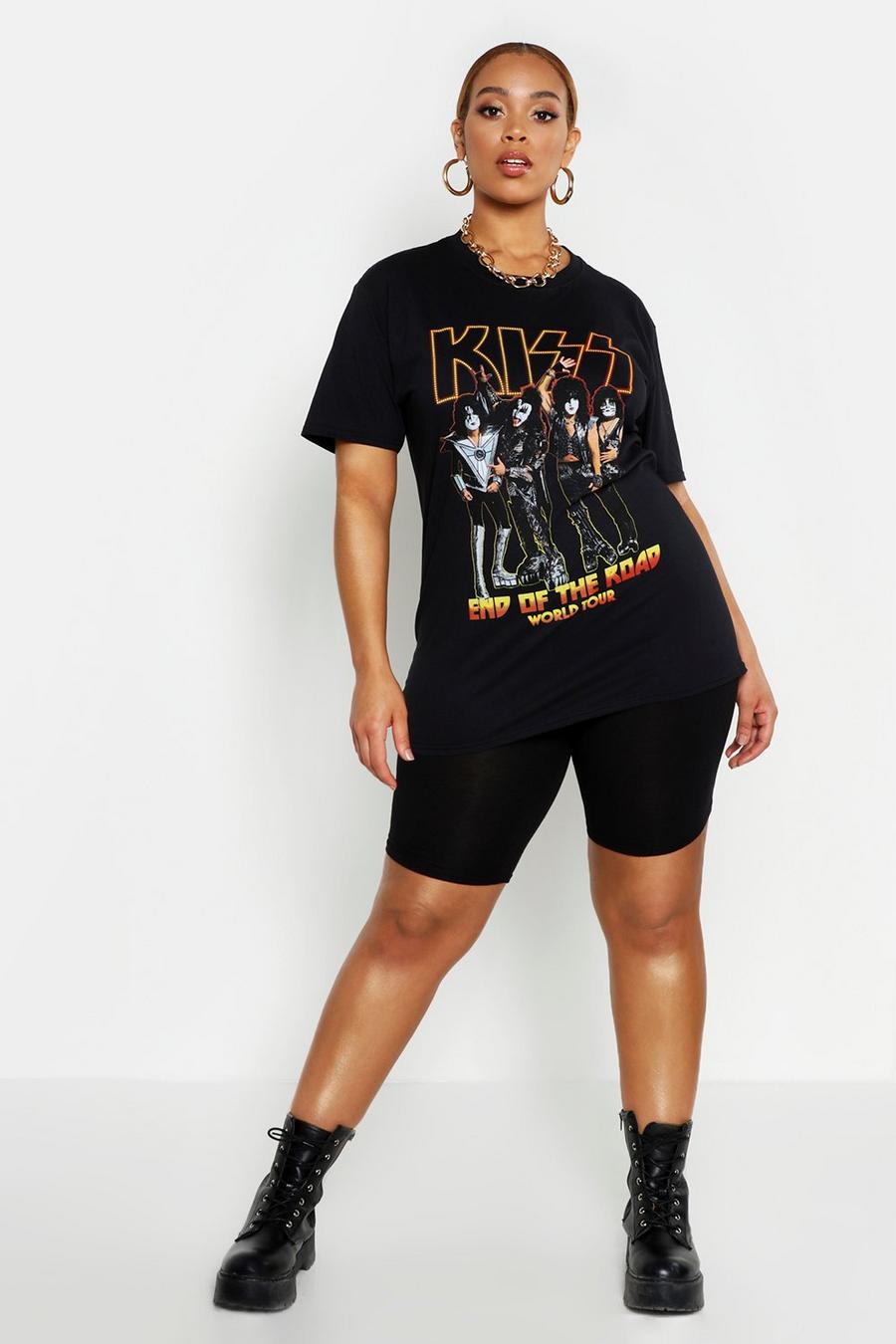 Camiseta con manga larga y gráfico Kiss Plus, Negro image number 1