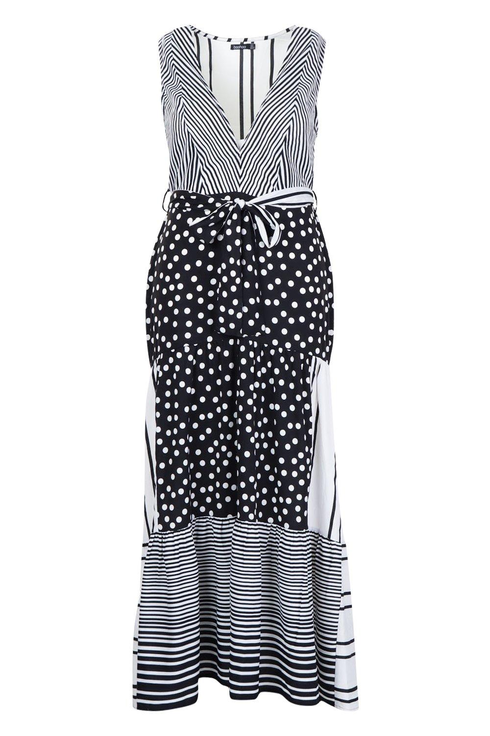 Spots and clearance stripes maxi dress