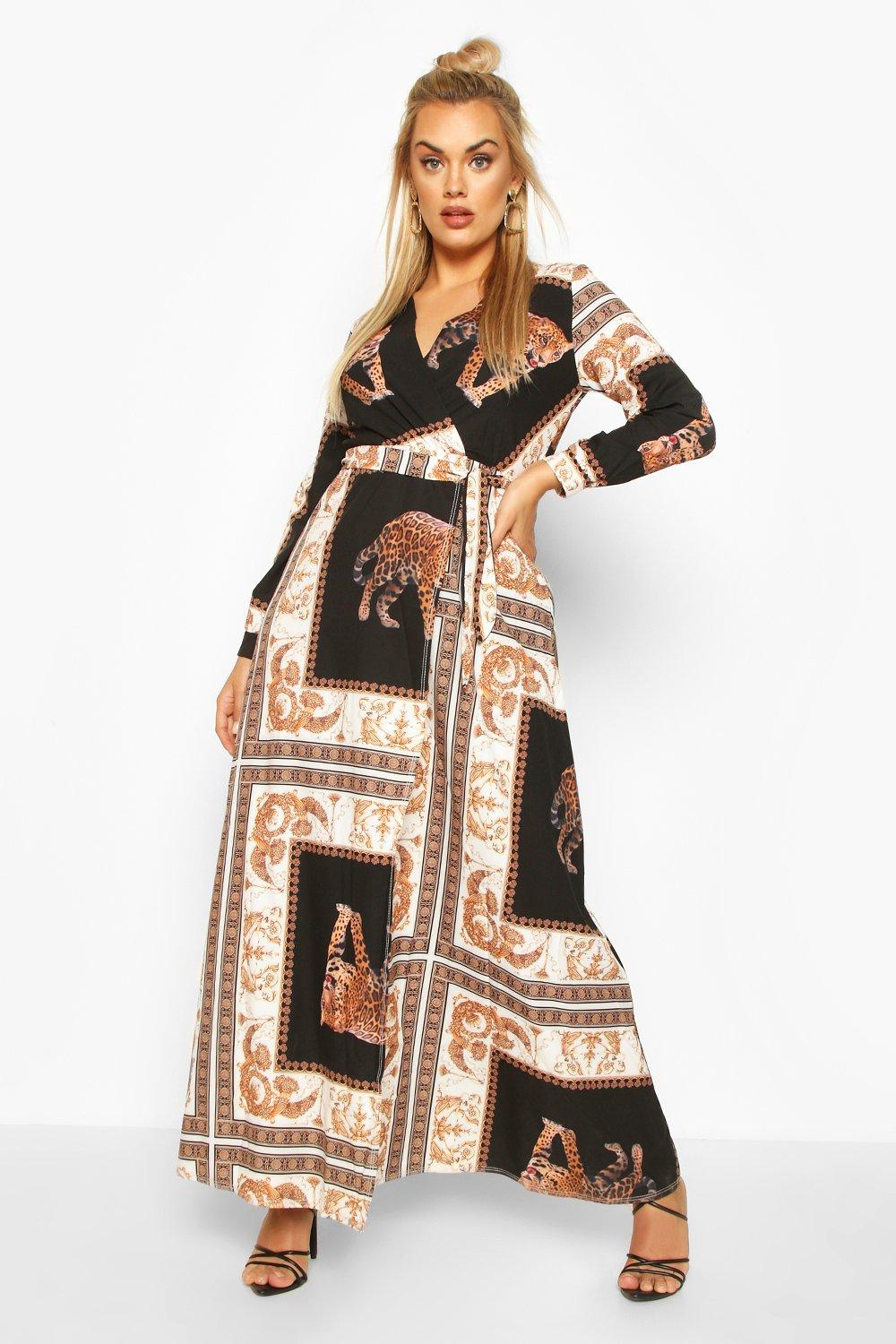 chain print maxi dress