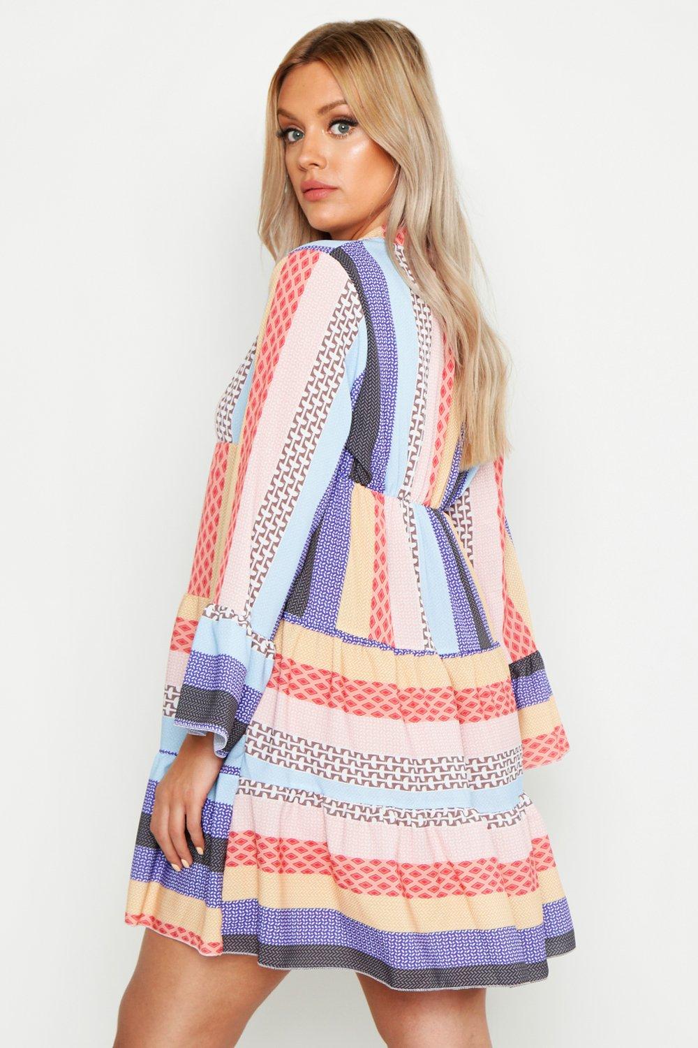 boohoo patchwork dress