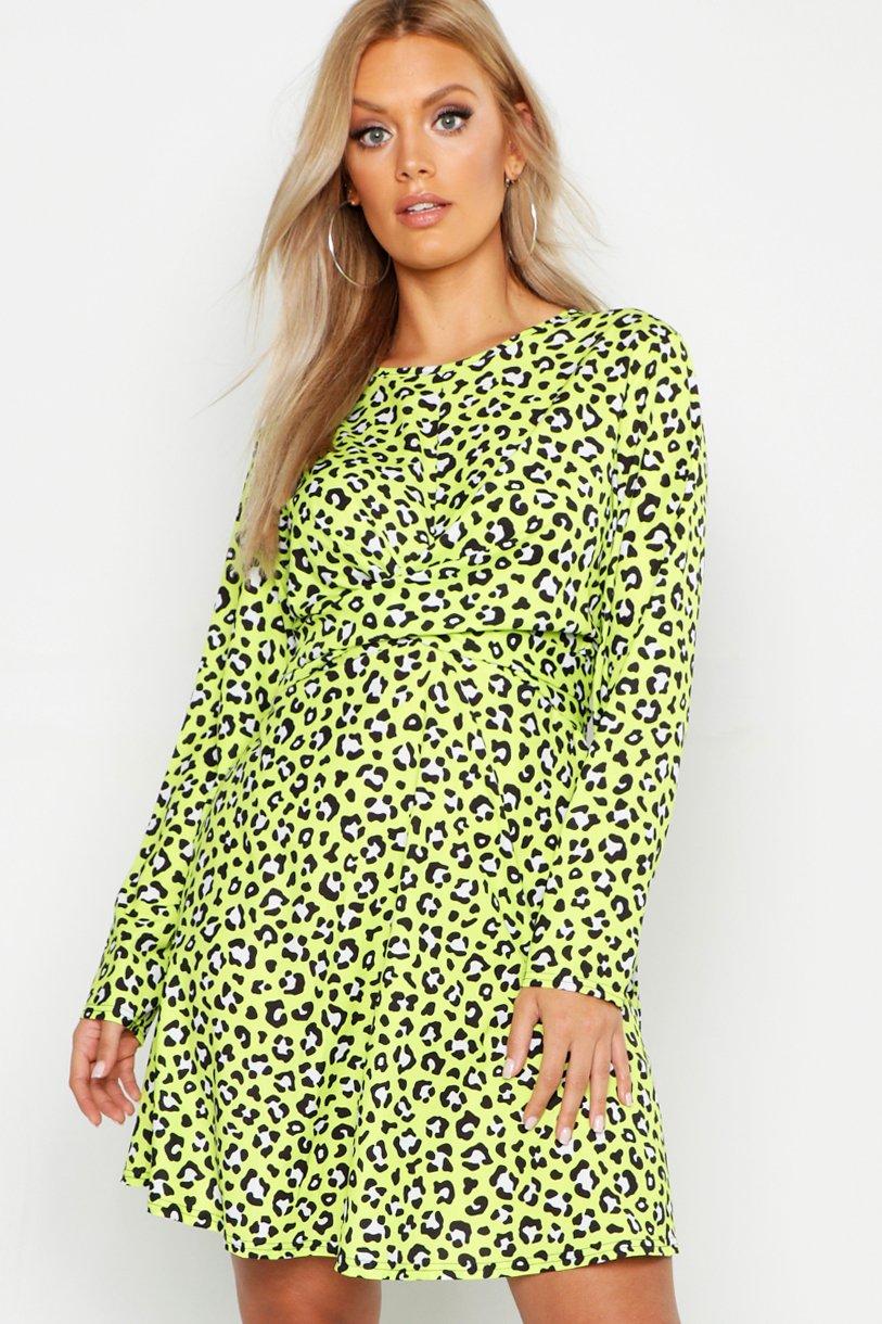 boohoo neon green dress