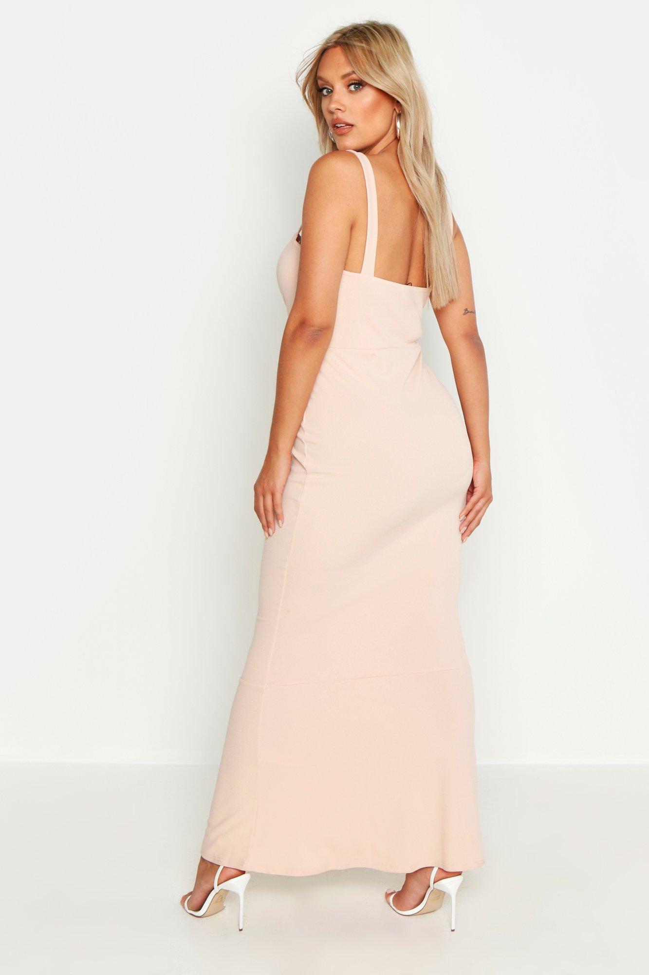 Plus Robe maxi gainante a encolure carree