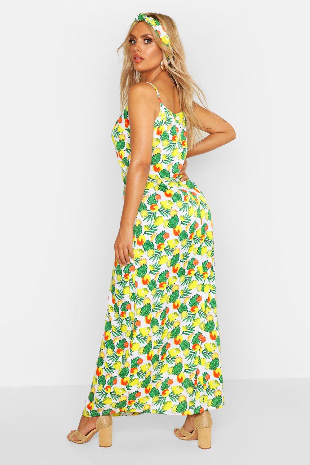 fruit maxi dress