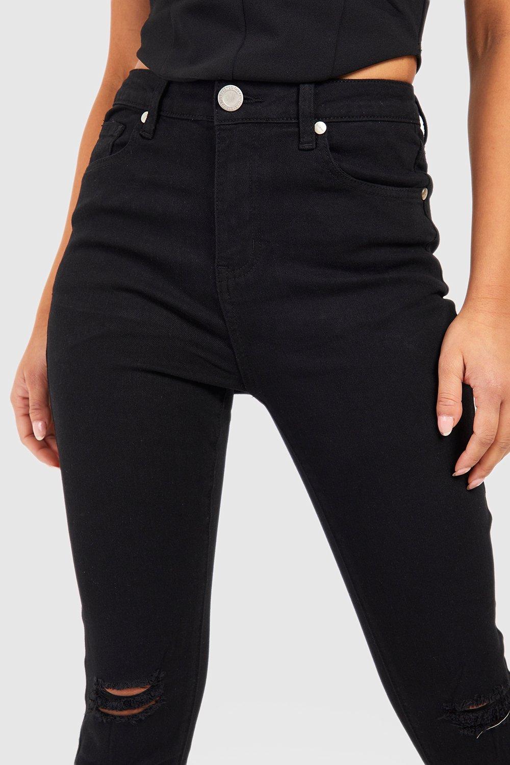 Women's black store distressed skinny jeans