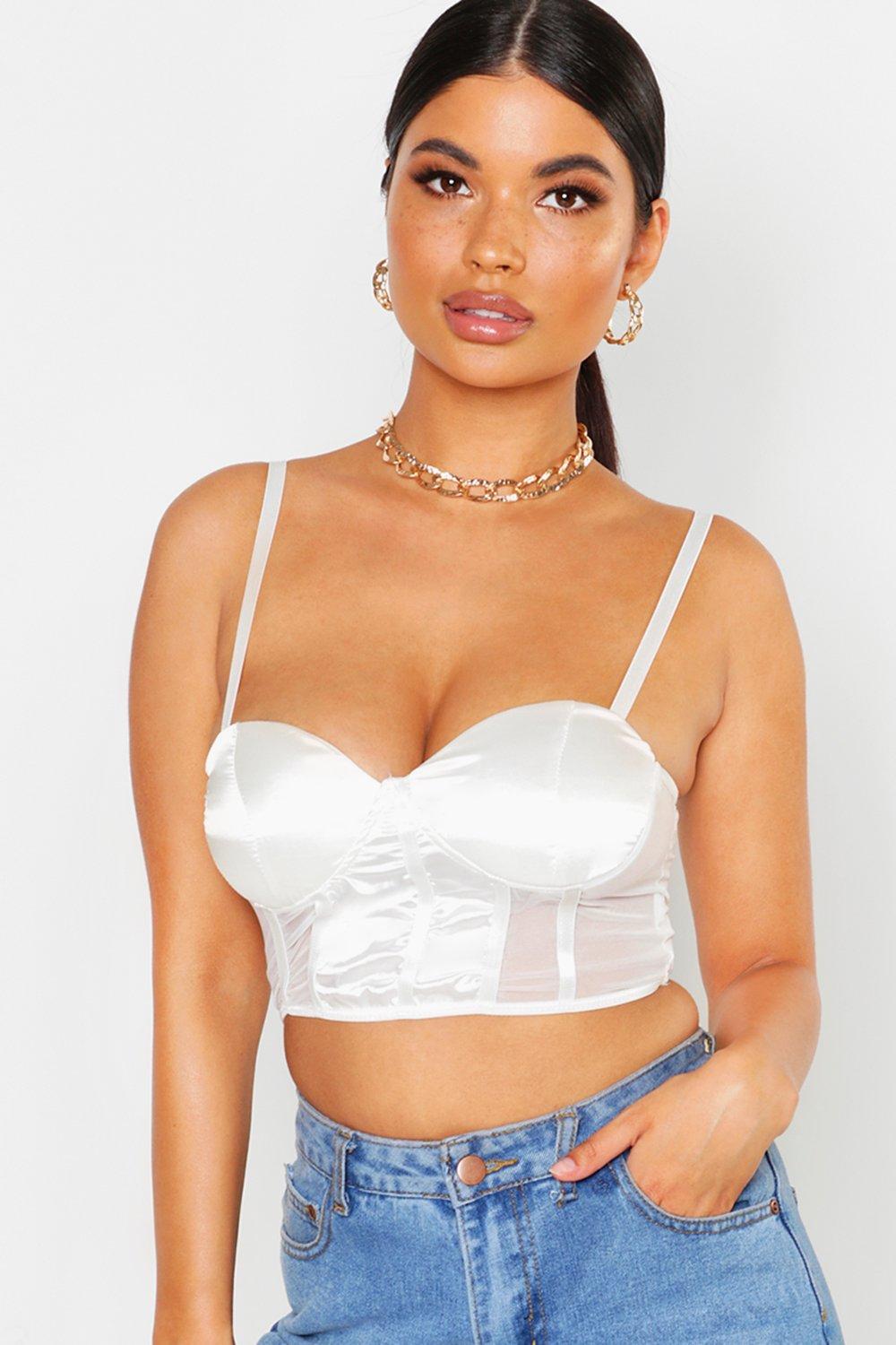 Misvisende erindringer implicitte Petite Satin Corset Bustier Top | boohoo