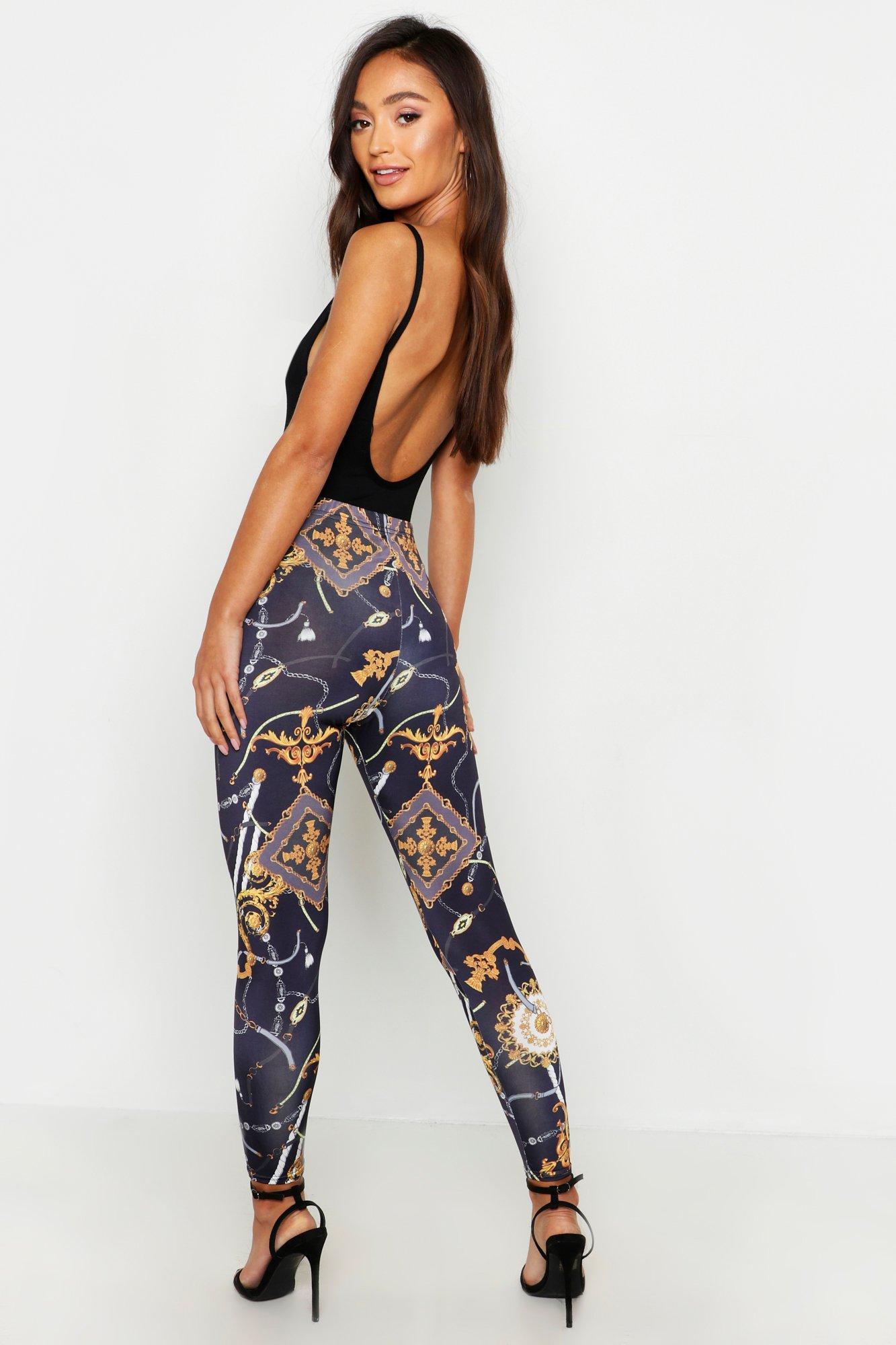 Chain print outlet leggings