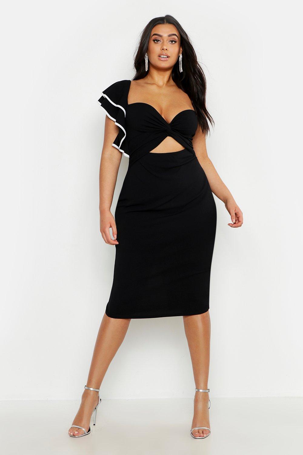 boohoo twist detail skater dress