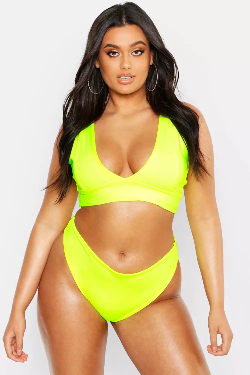 High Rise Plunge Bikini Set | boohoo