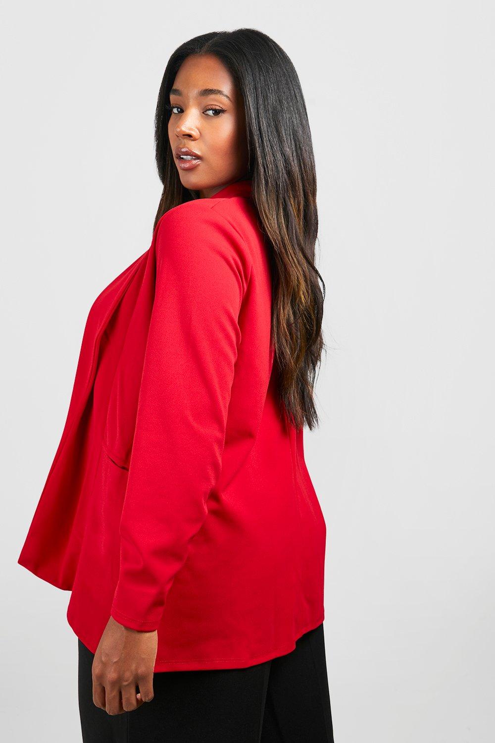 Red hot sale blazer boohoo