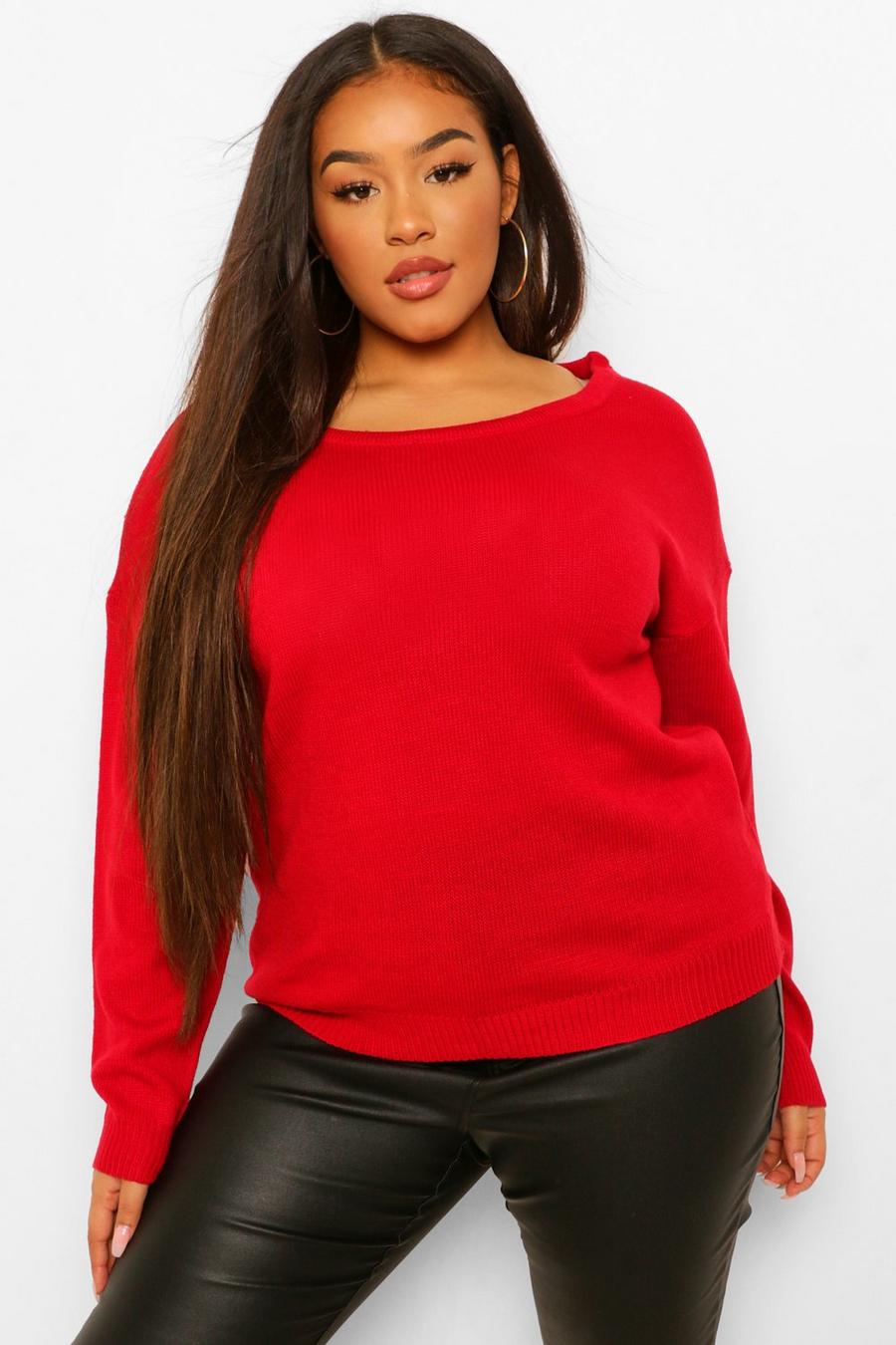 Berry Plus Boxy Scoop Neck Jumper image number 1