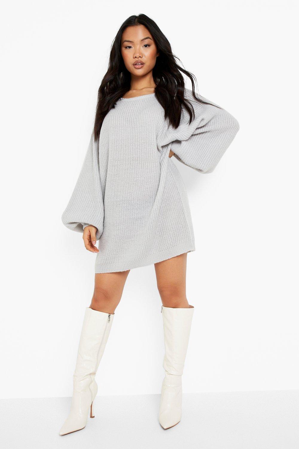 silver sweater dress