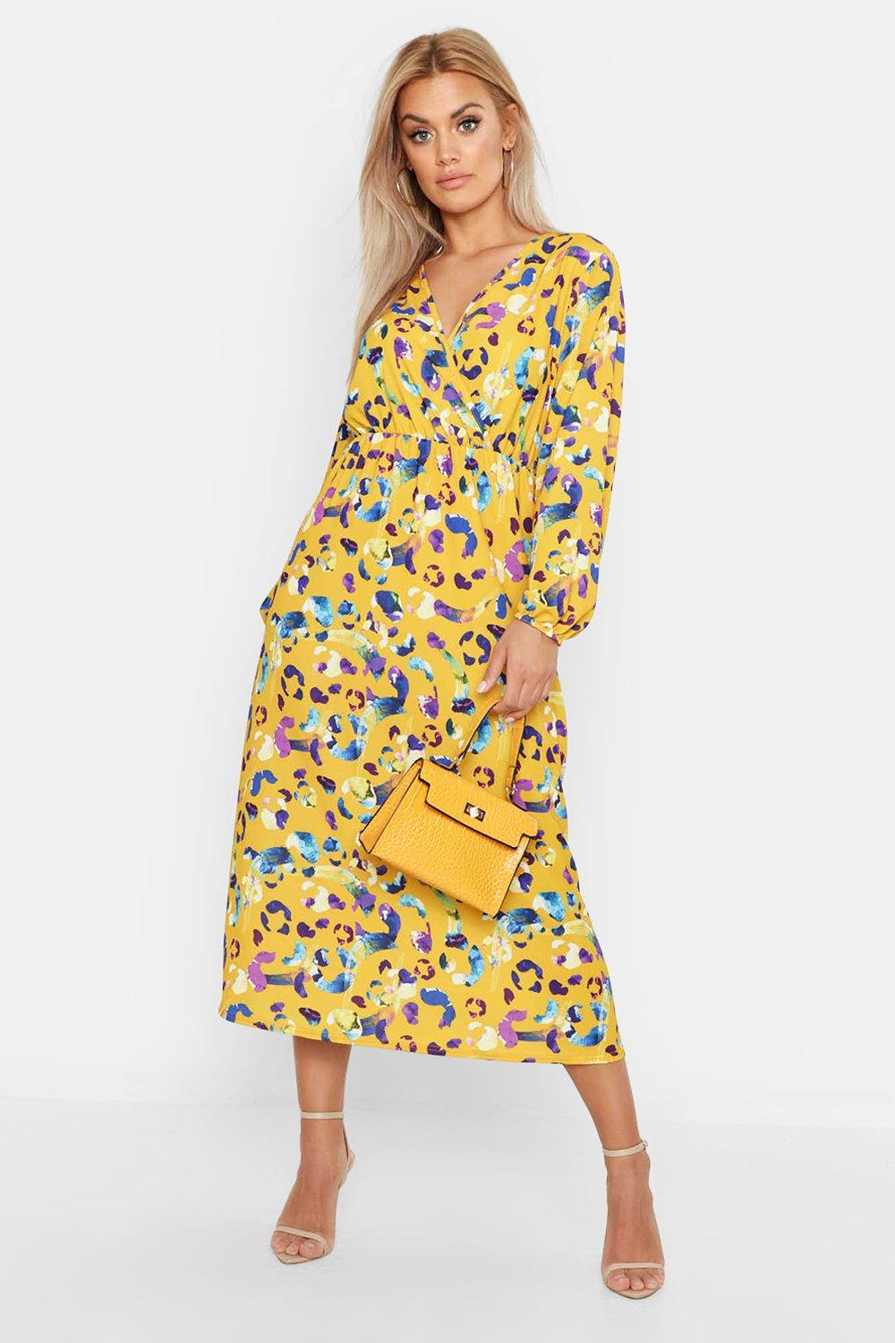 boohoo leopard print midi dress