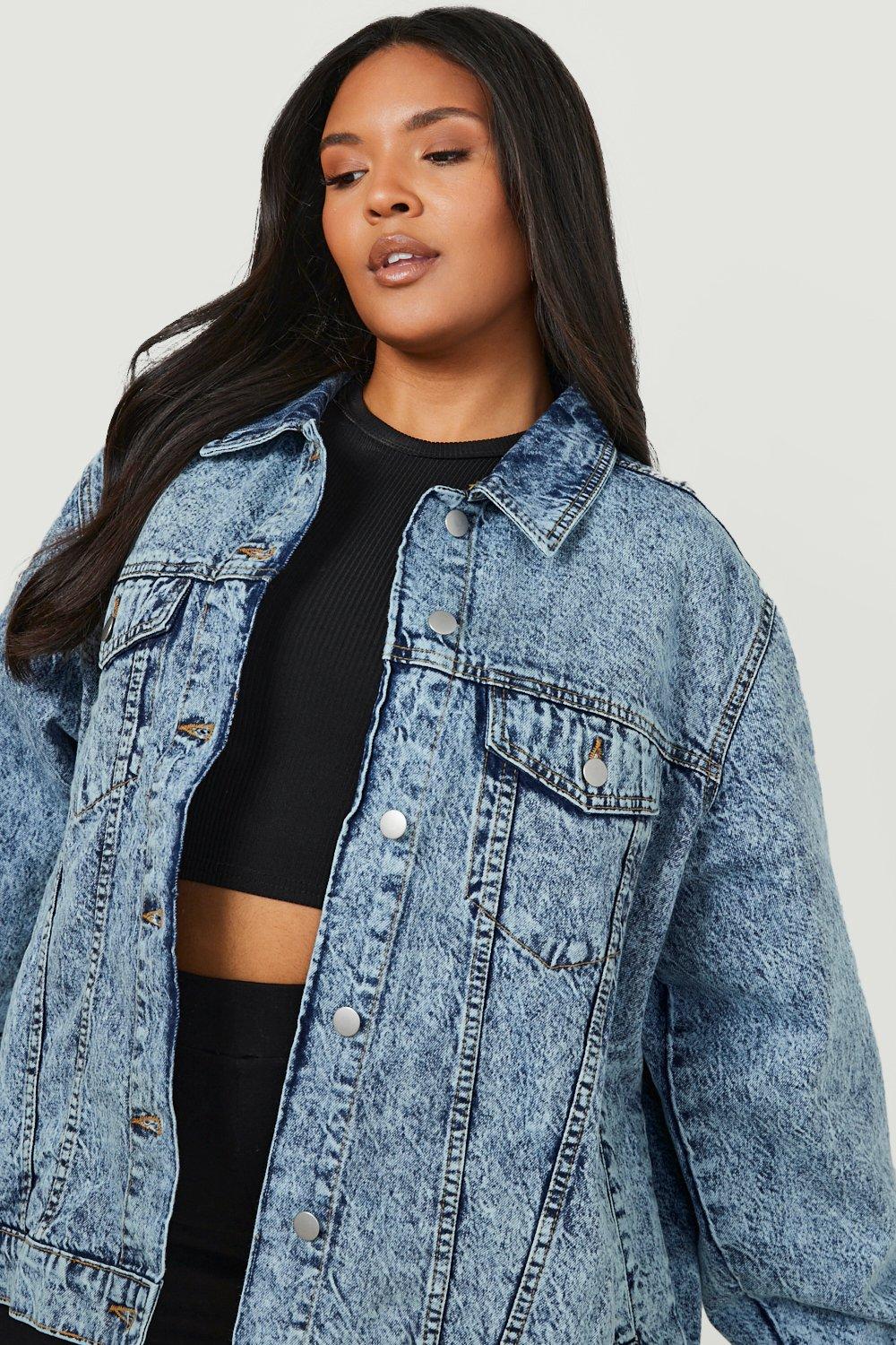 boohoo plus size denim jacket