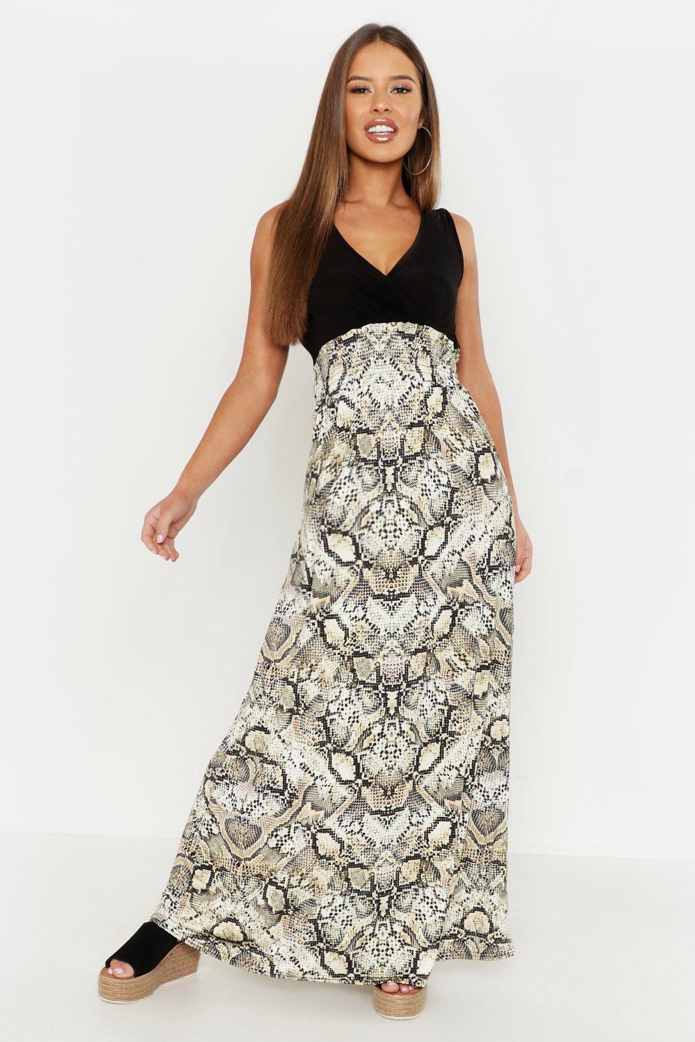 snake print dress petite