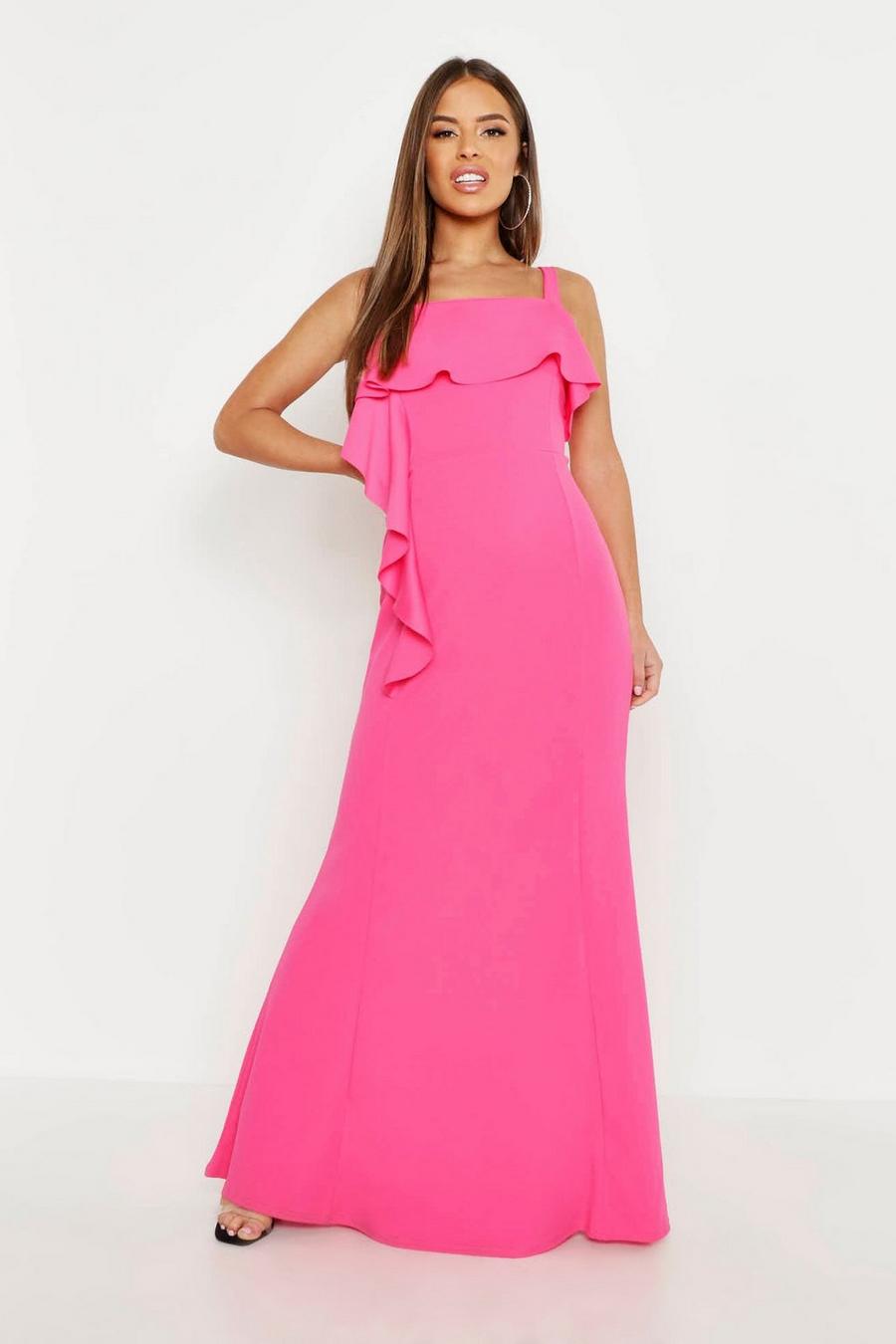 Petite Square Neck Ruffle Front Maxi Dress image number 1